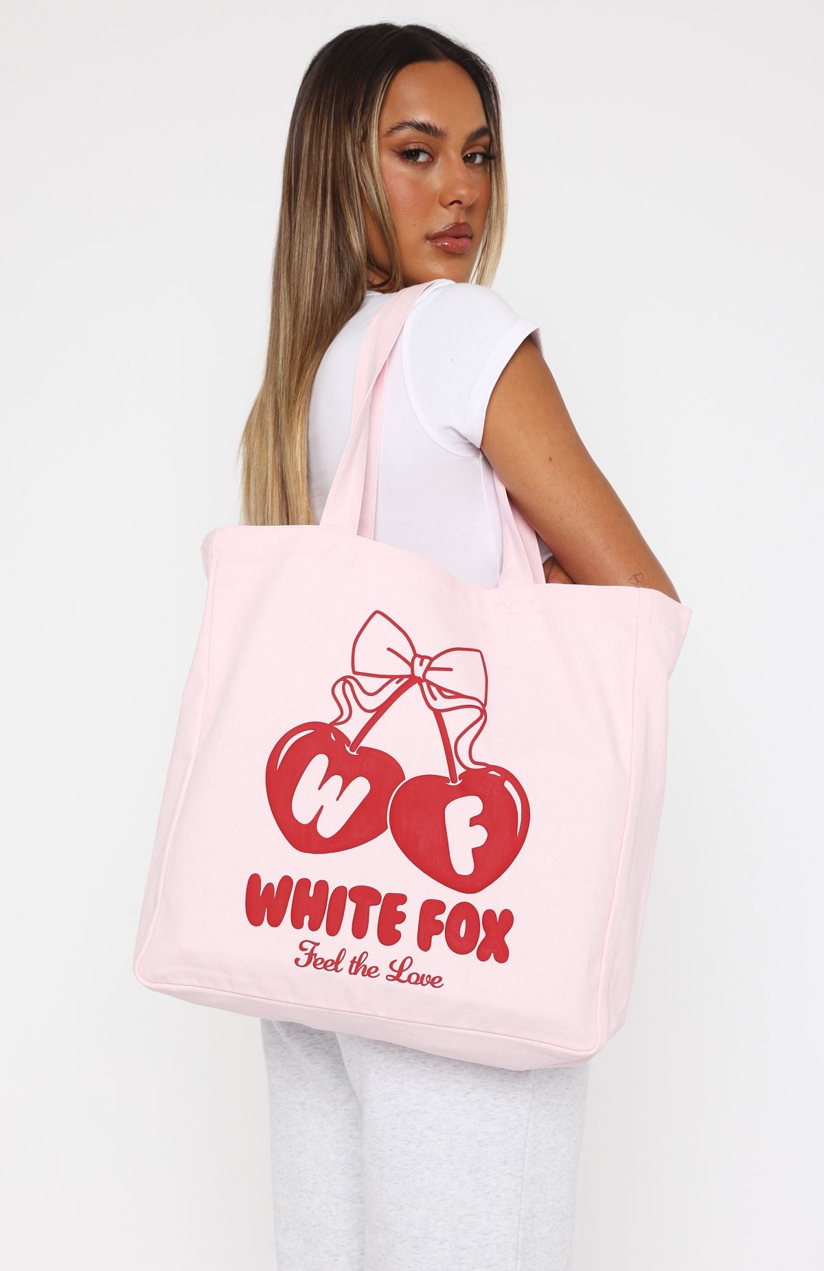 Premium Feel The Love Tote Bag - Pink