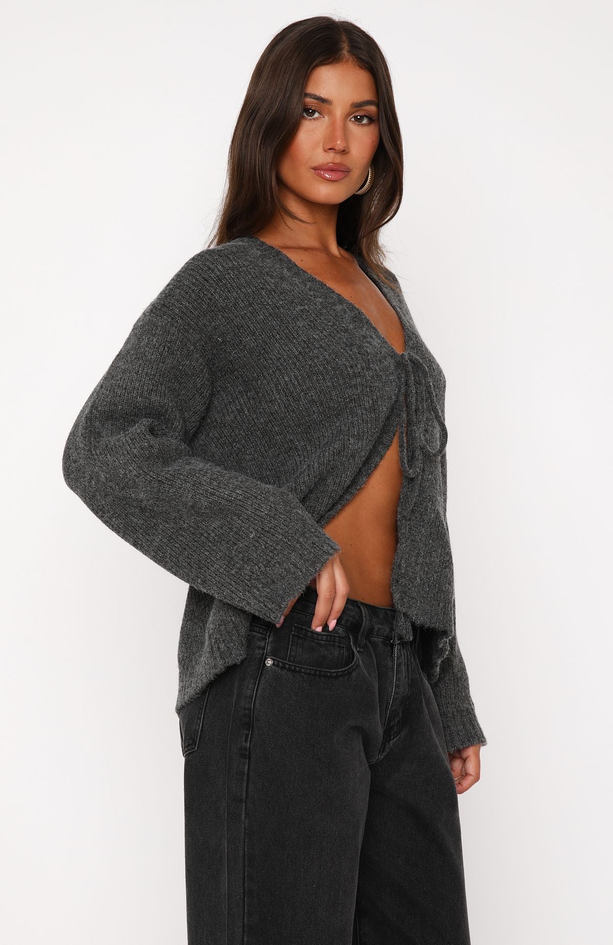 Ultimate Flashback Knit Cardigan - Charcoal