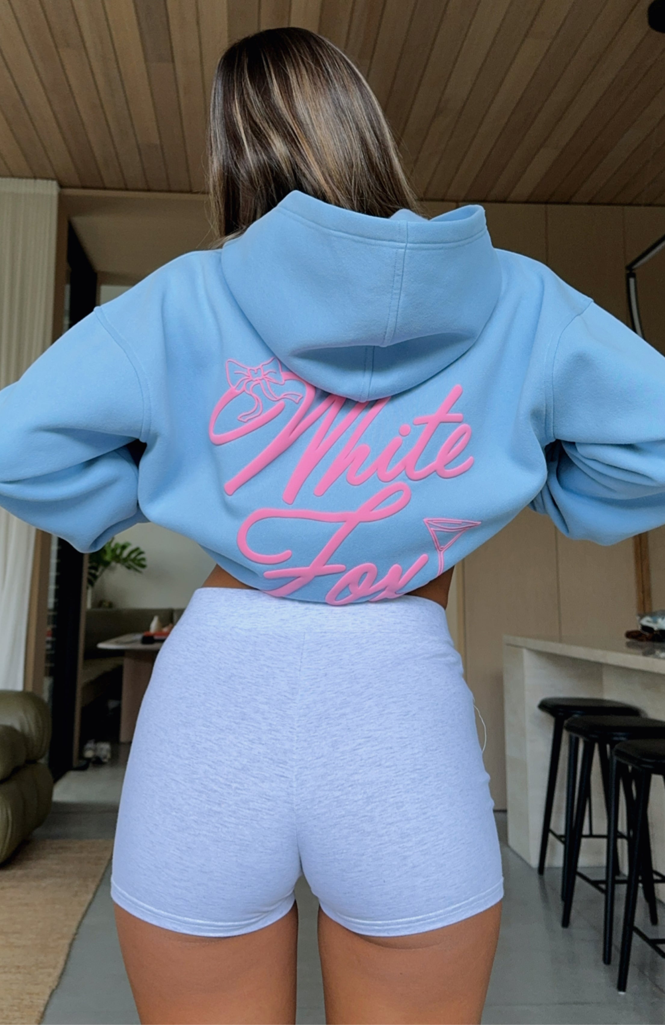 Ultimate Comfort With Love & Kisses Oversized Hoodie - Baby Blue