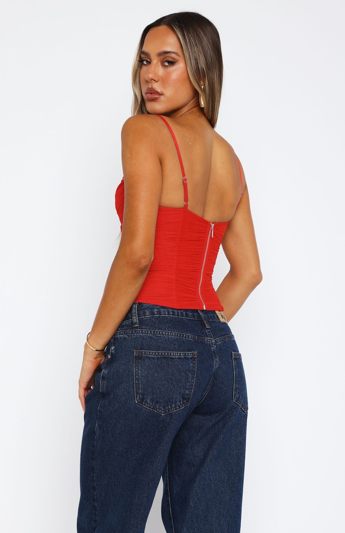 Ultimate Red Lace Bustier - Heavenly Image