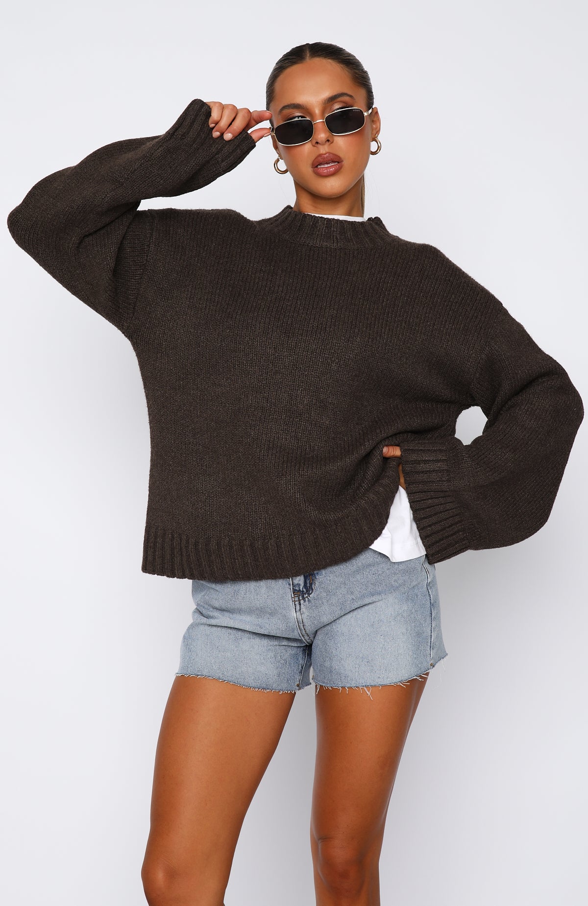 Ultimate Winter's Chill Premium Knit Sweater in Chocolate