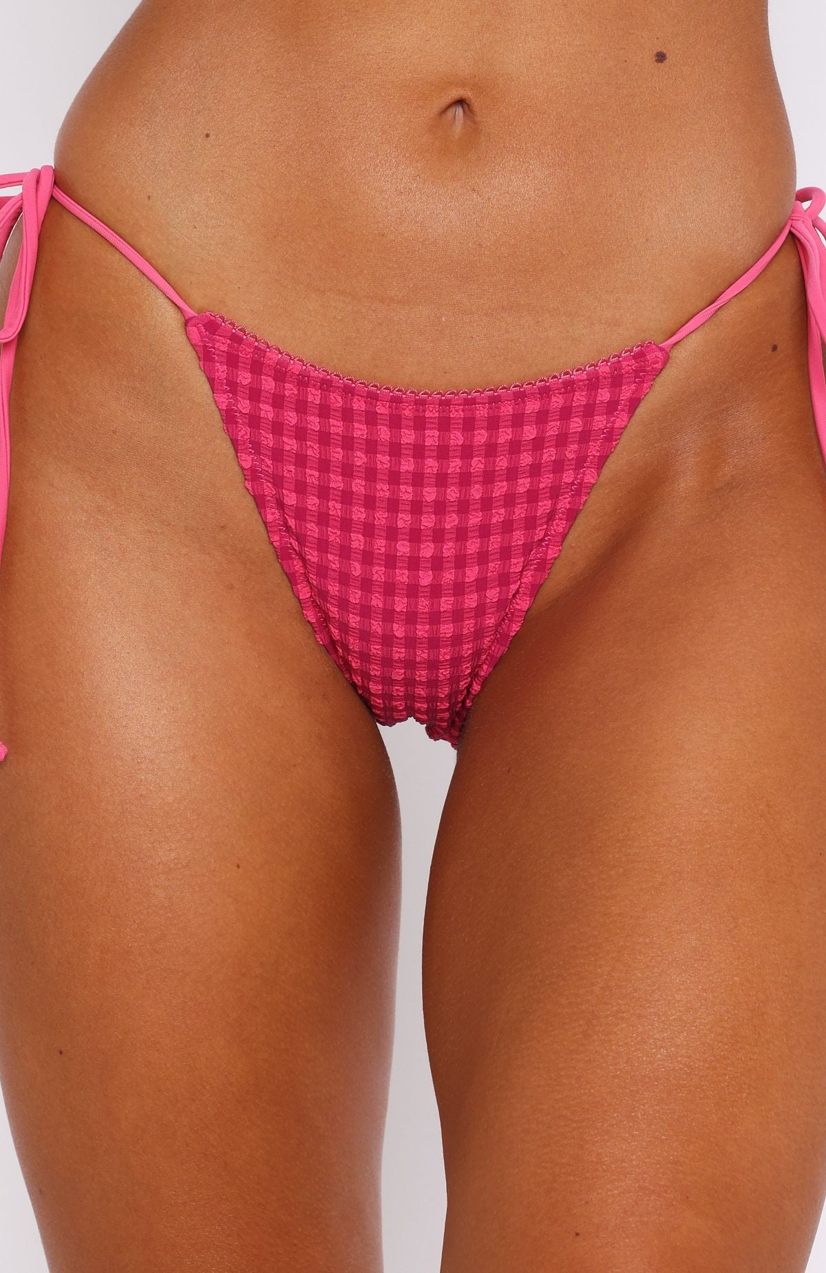 Premium Beach Days Fuchsia Gingham Bikini Bottoms