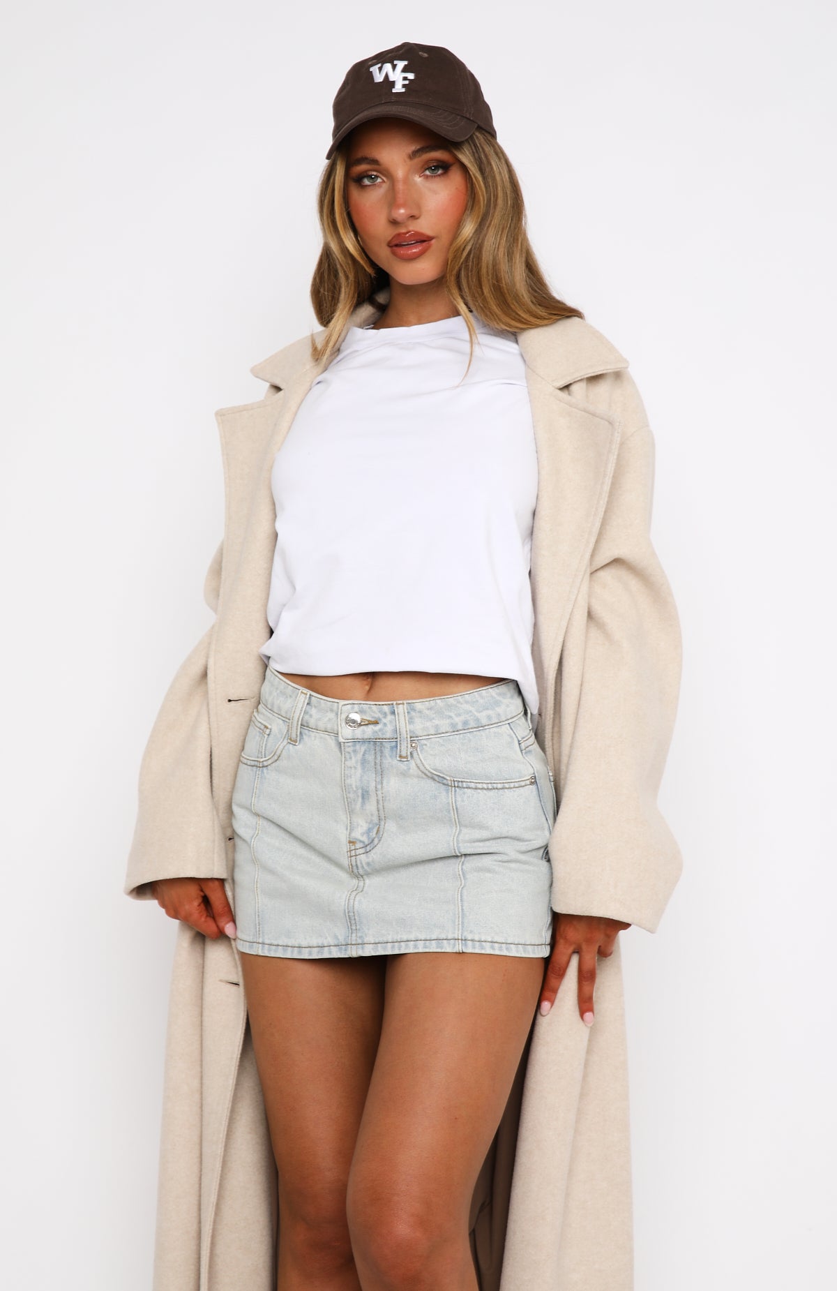 Ultimate Light Blue Acid Wash Denim Mini Skirt