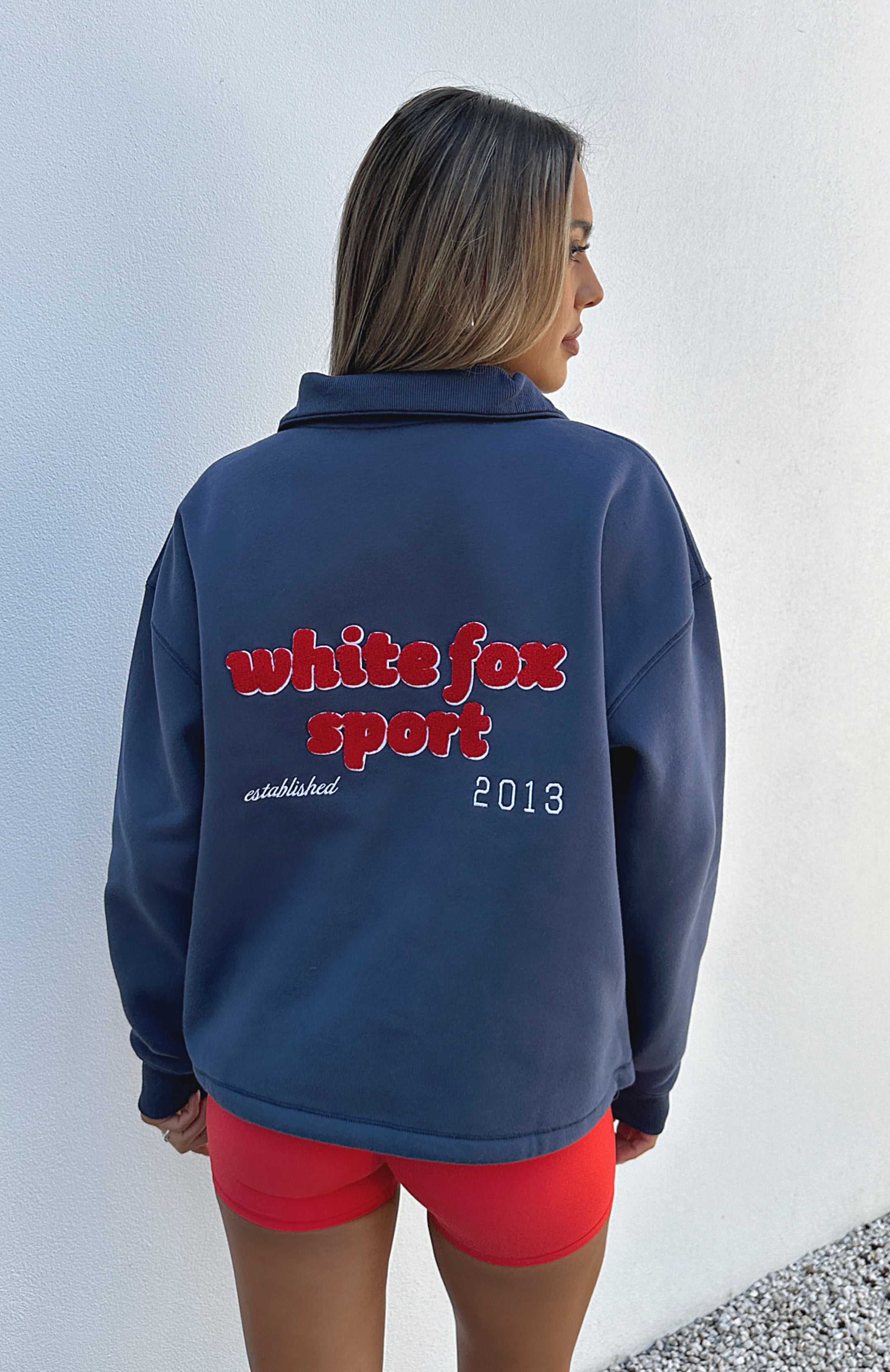 Premium Hold Me Down Zip-Front Sweater in Navy