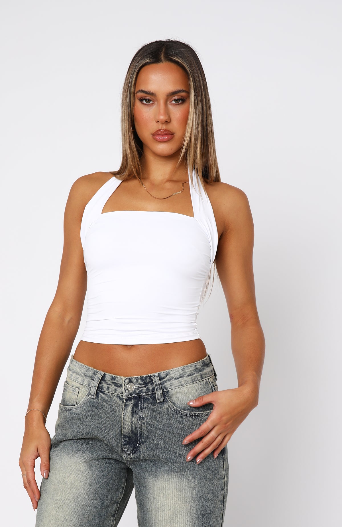 Premium White Halter Top - Ultimate Summer Essential