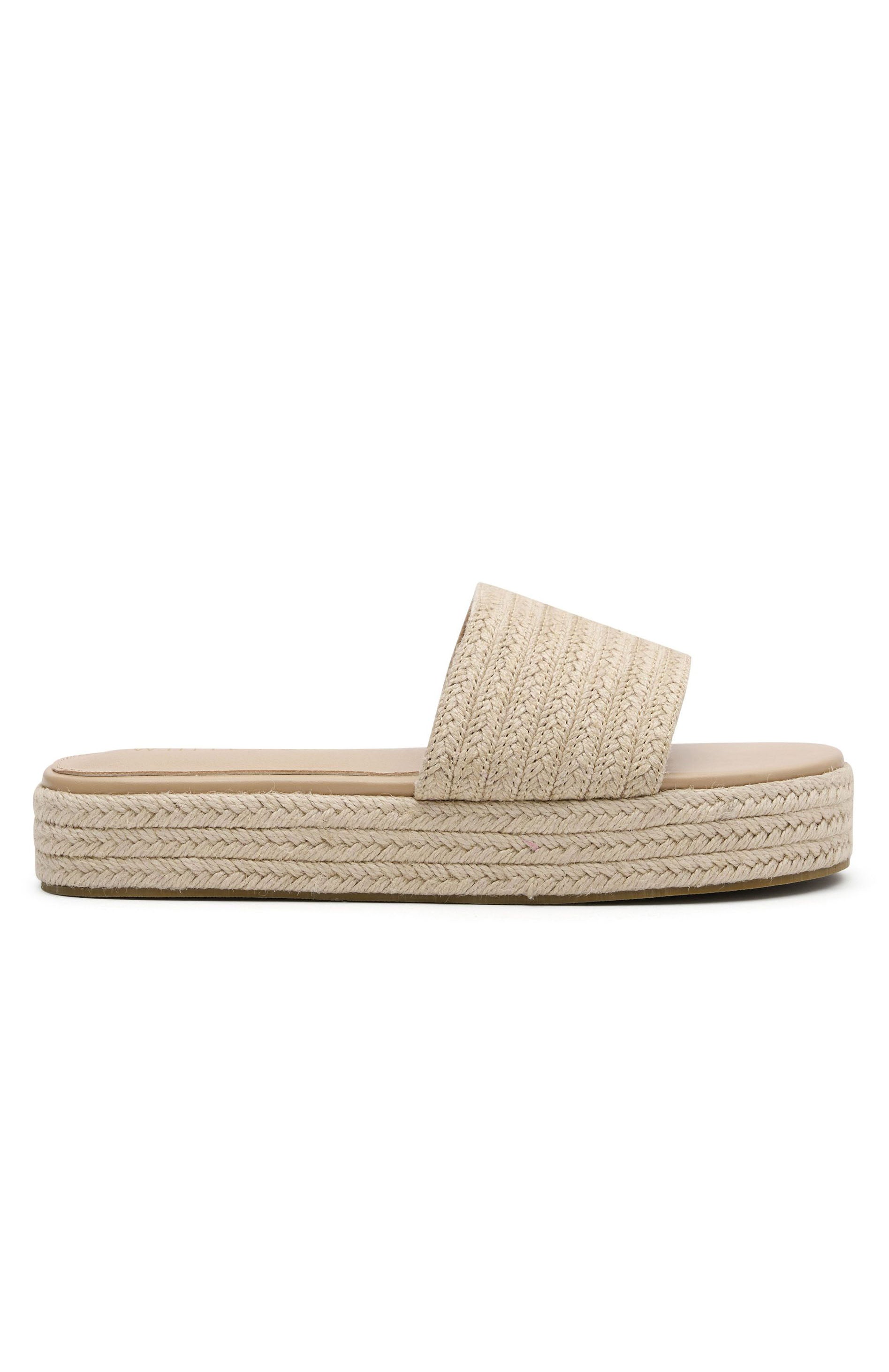 Premium Lush Life Natural Woven Platform Slides