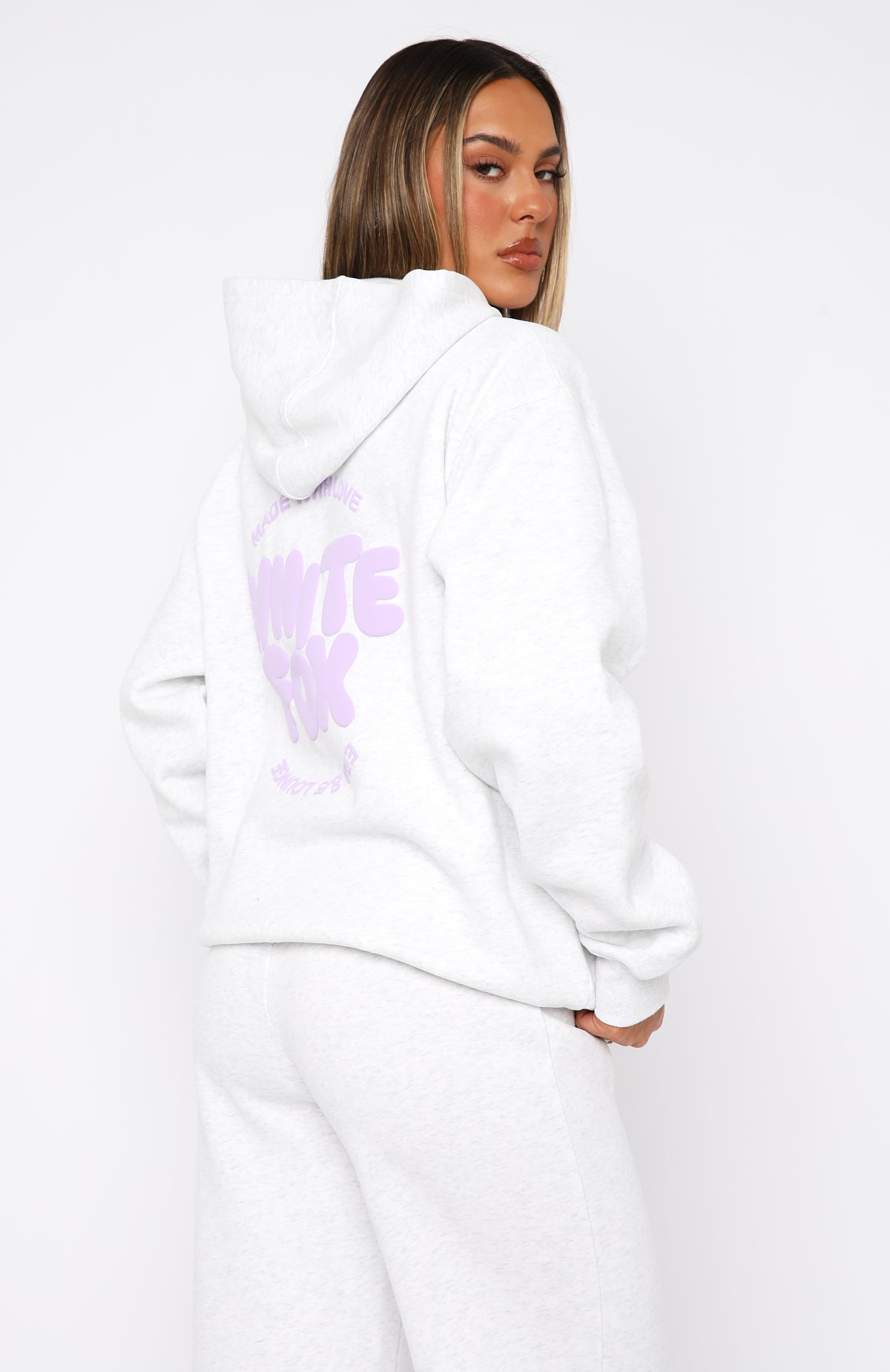 Premium With Love For You Oversized Hoodie - Grey Marle