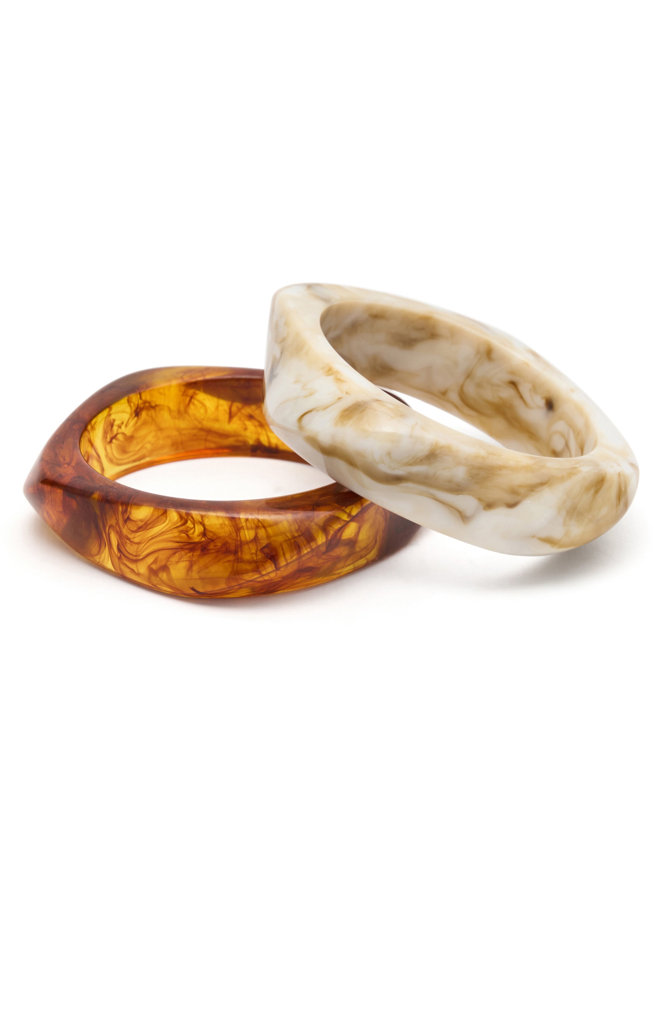 Premium Florentin Bracelet Set - Caramel Marble Elegance