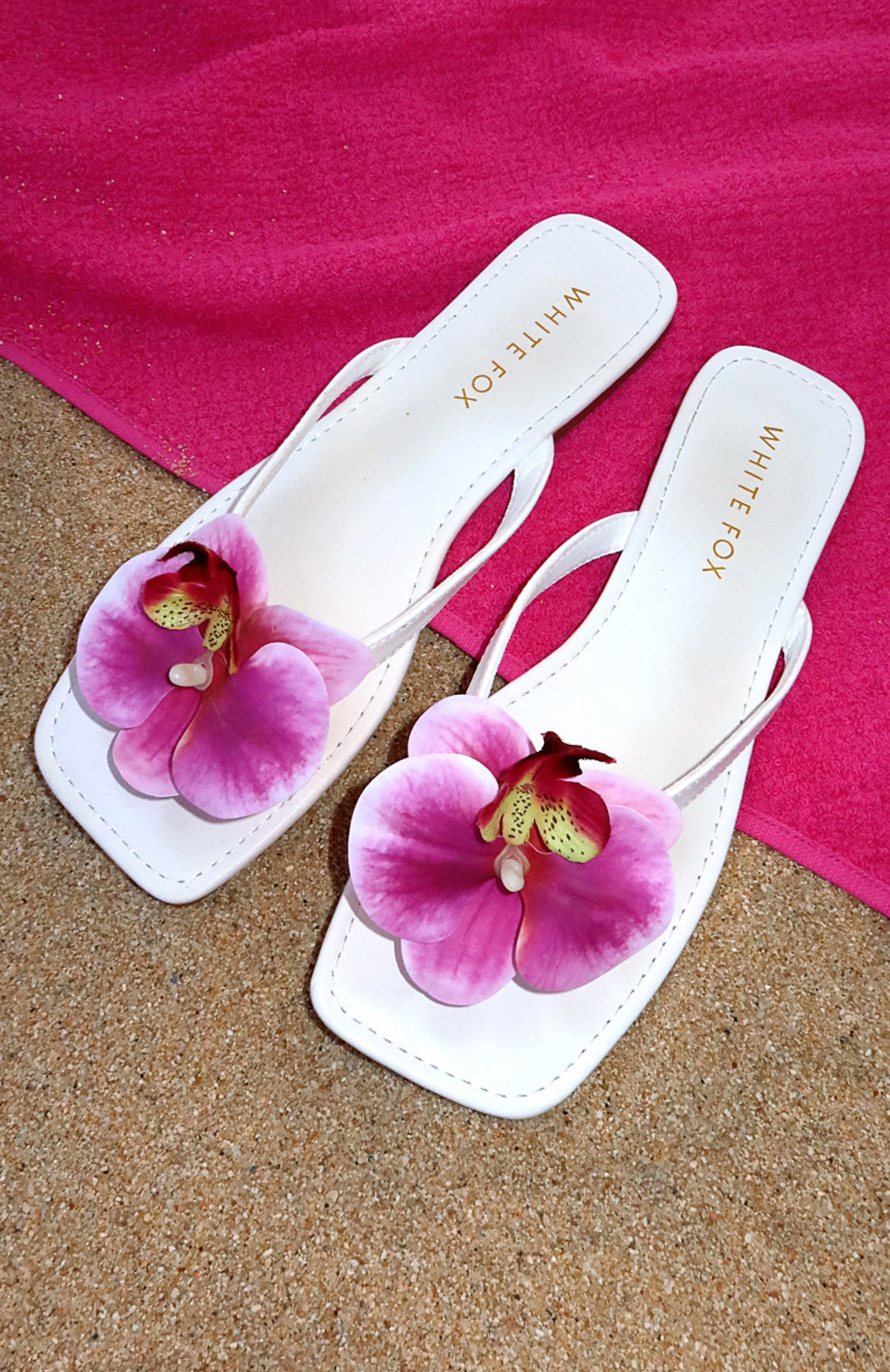 Premium Floral Sandals - White & Purple