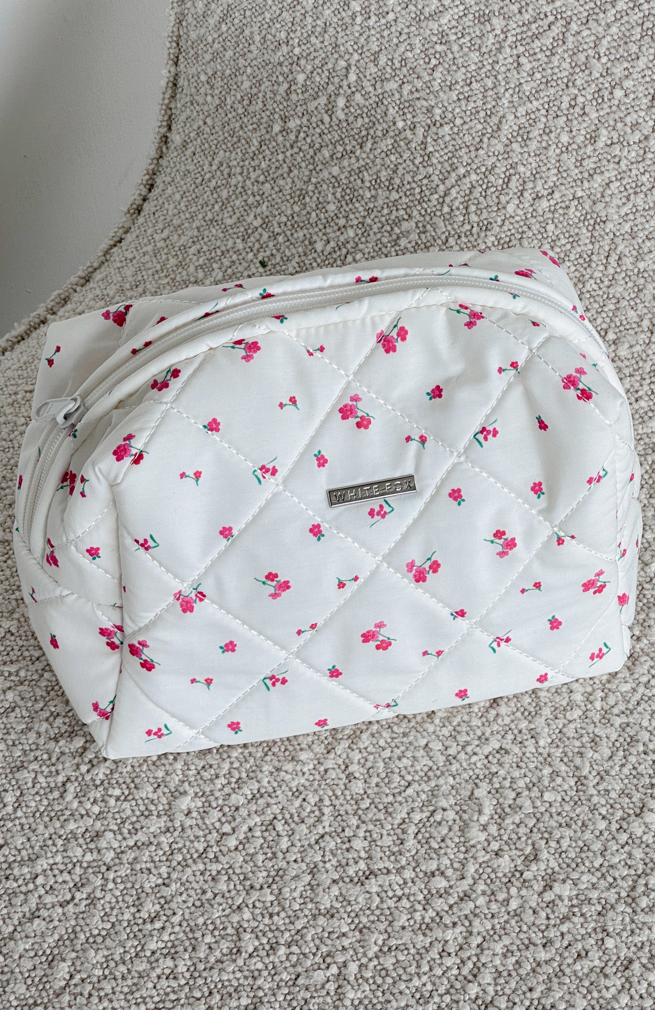 Premium Quilted Cosmetic Bag - Pink Blossom | Ultimate Beauty Organizer