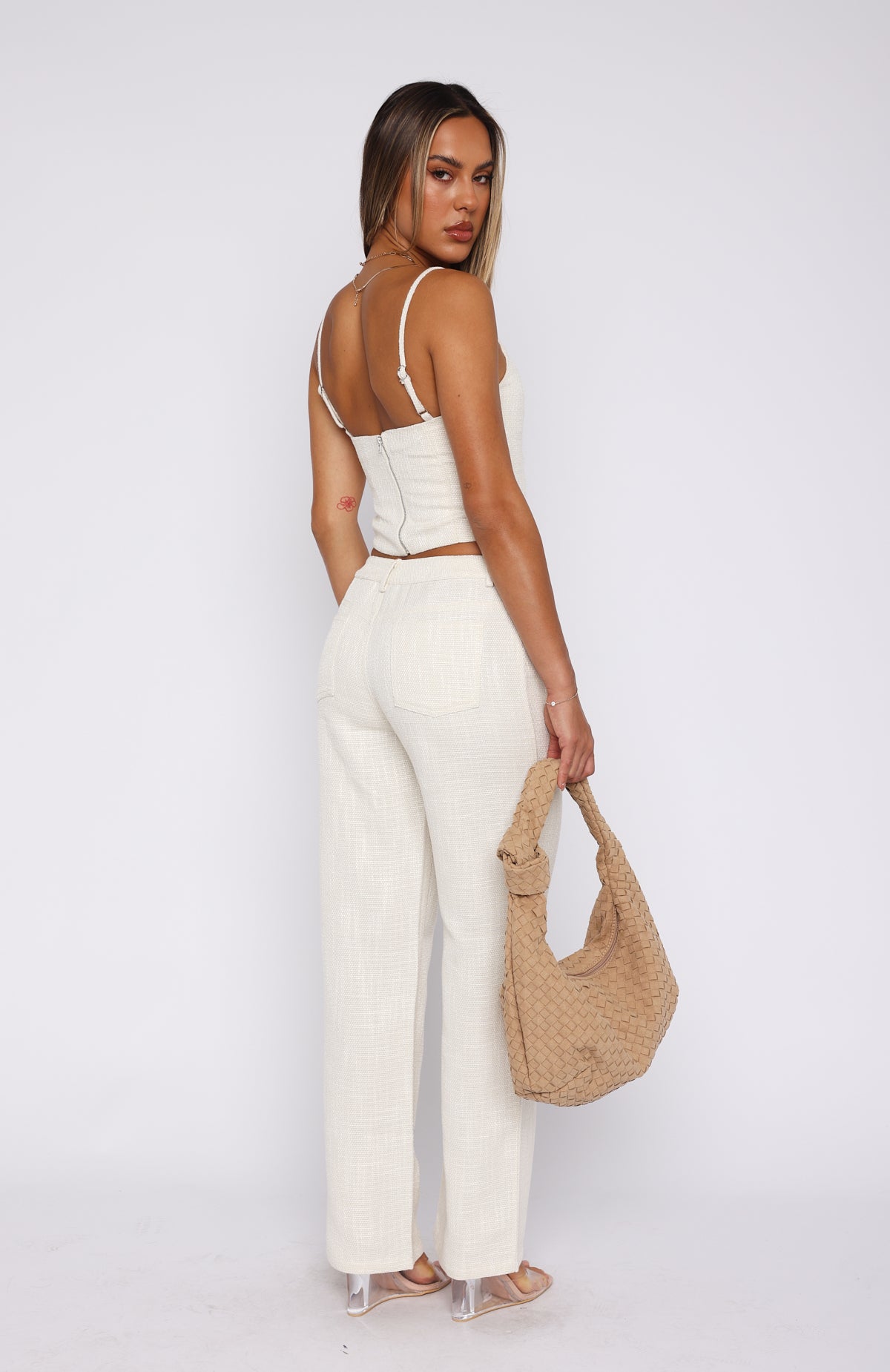 Premium Head Rush Wide-Leg Pants in Cream