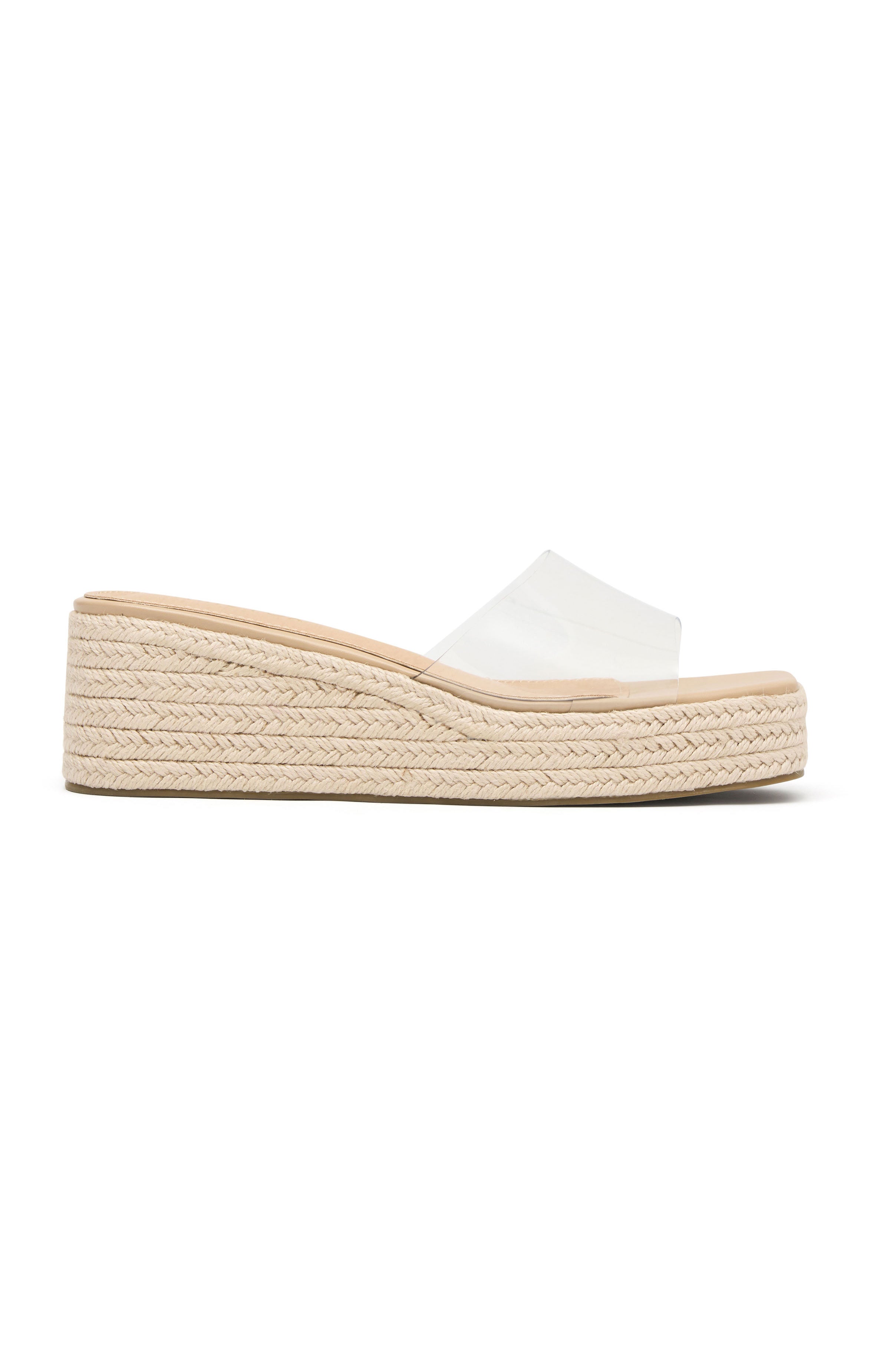 Rayna Premium Platform Slides - Natural Woven Summer Essential