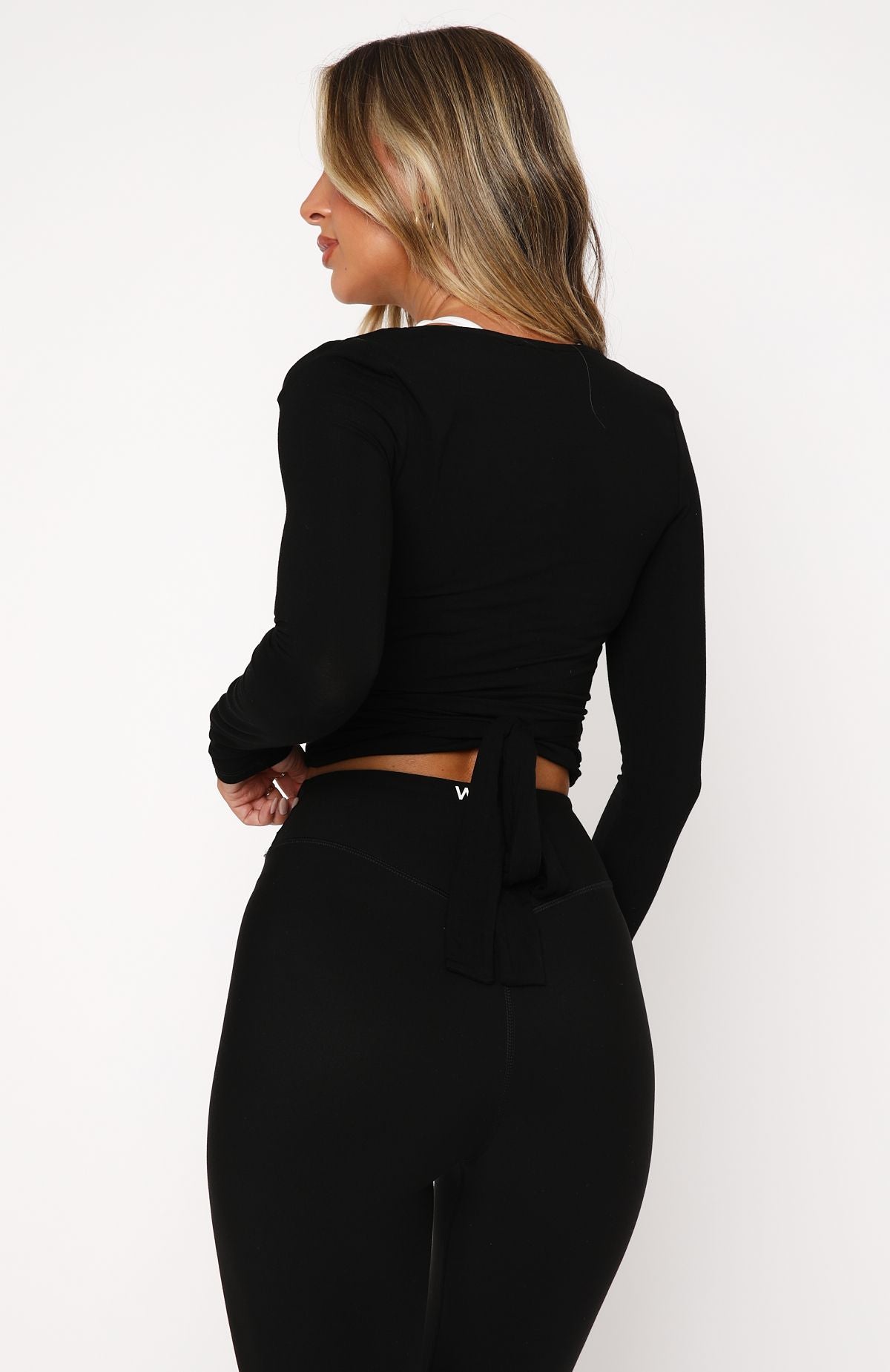 Premium Long Sleeve Wrap Top - Black | Ultimate Comfort & Style