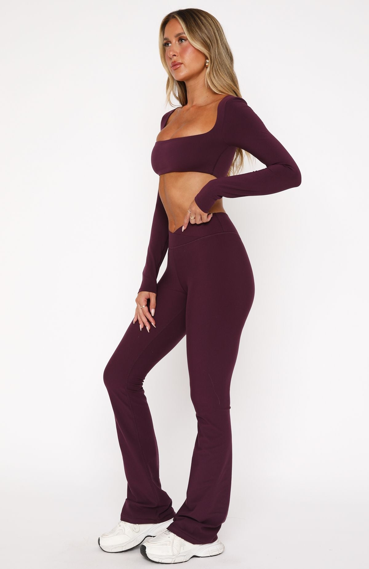 Premium Flare Leggings in Plum - Upgrade Your Activewear