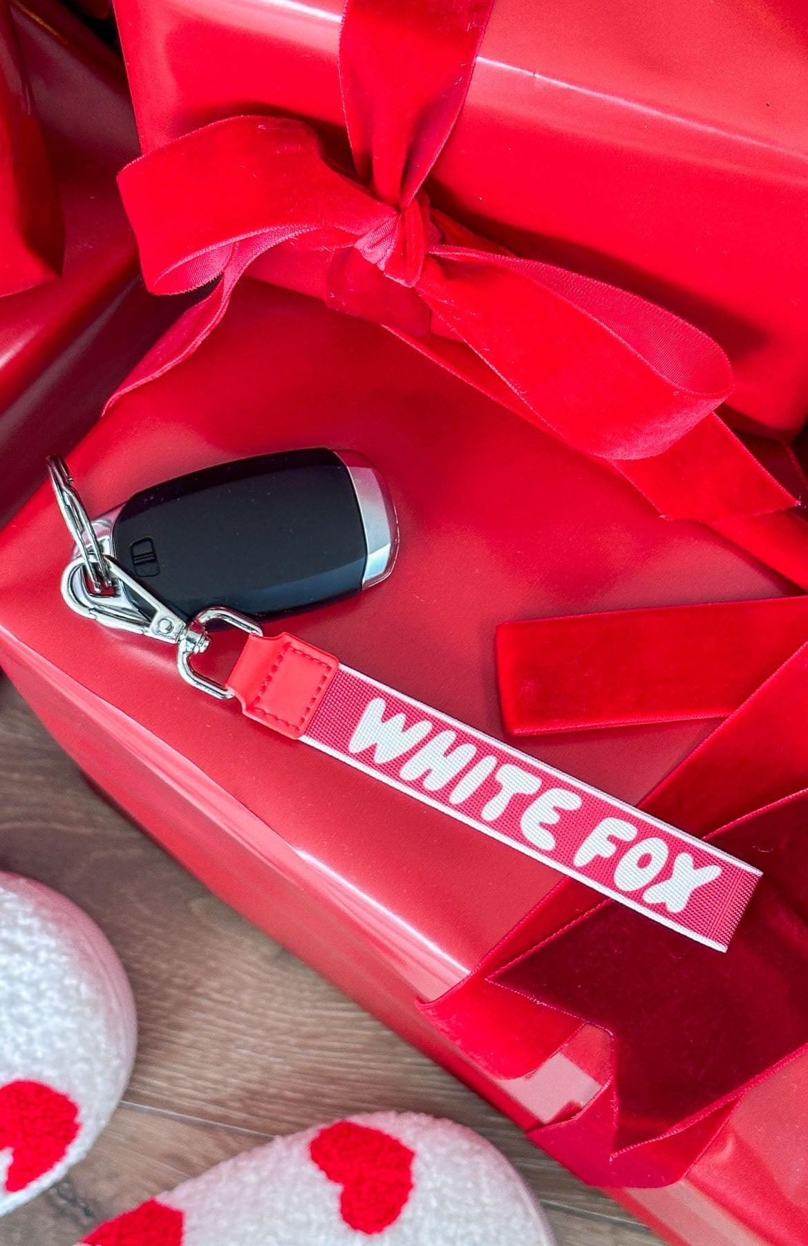 Premium Red/White Keychain Strap - Ultimate Style Upgrade