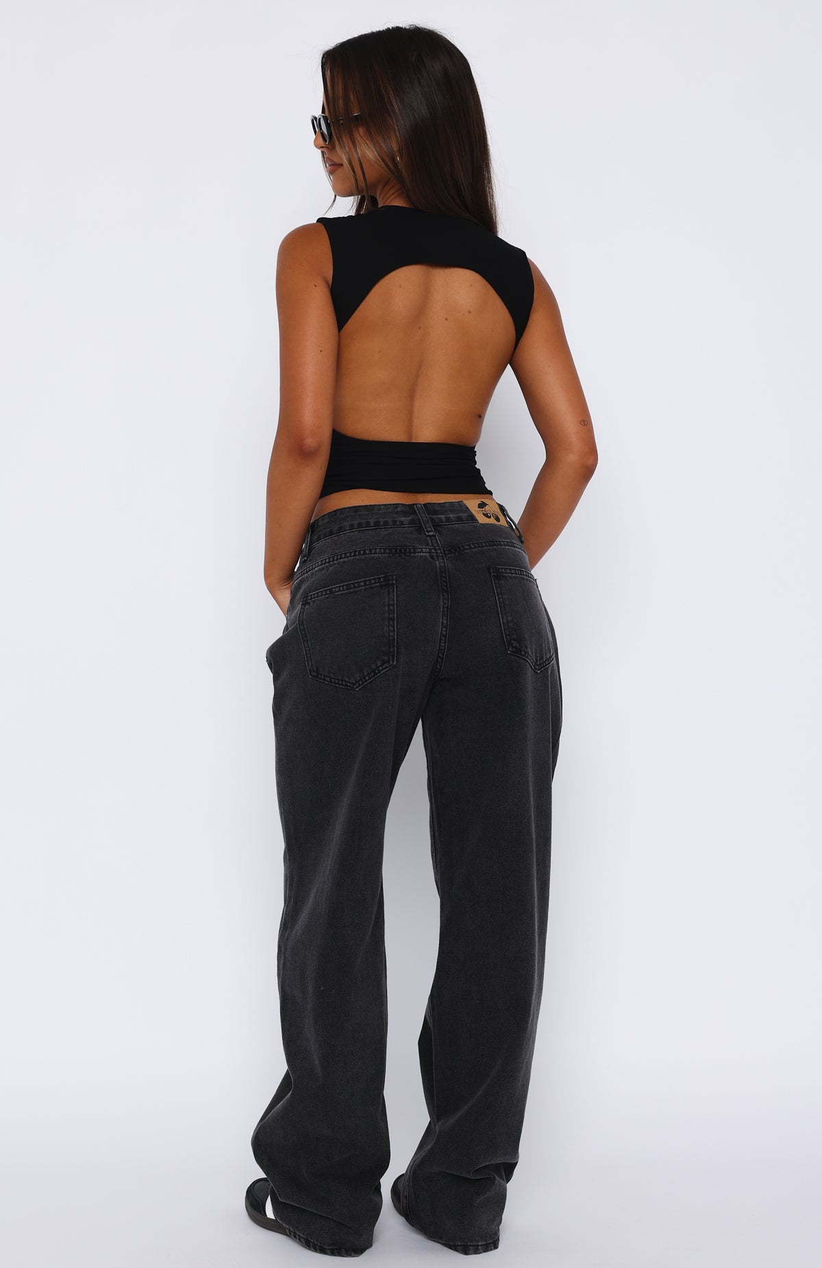 Ultimate Low Rise Wide Leg Jeans - Black Acid Wash