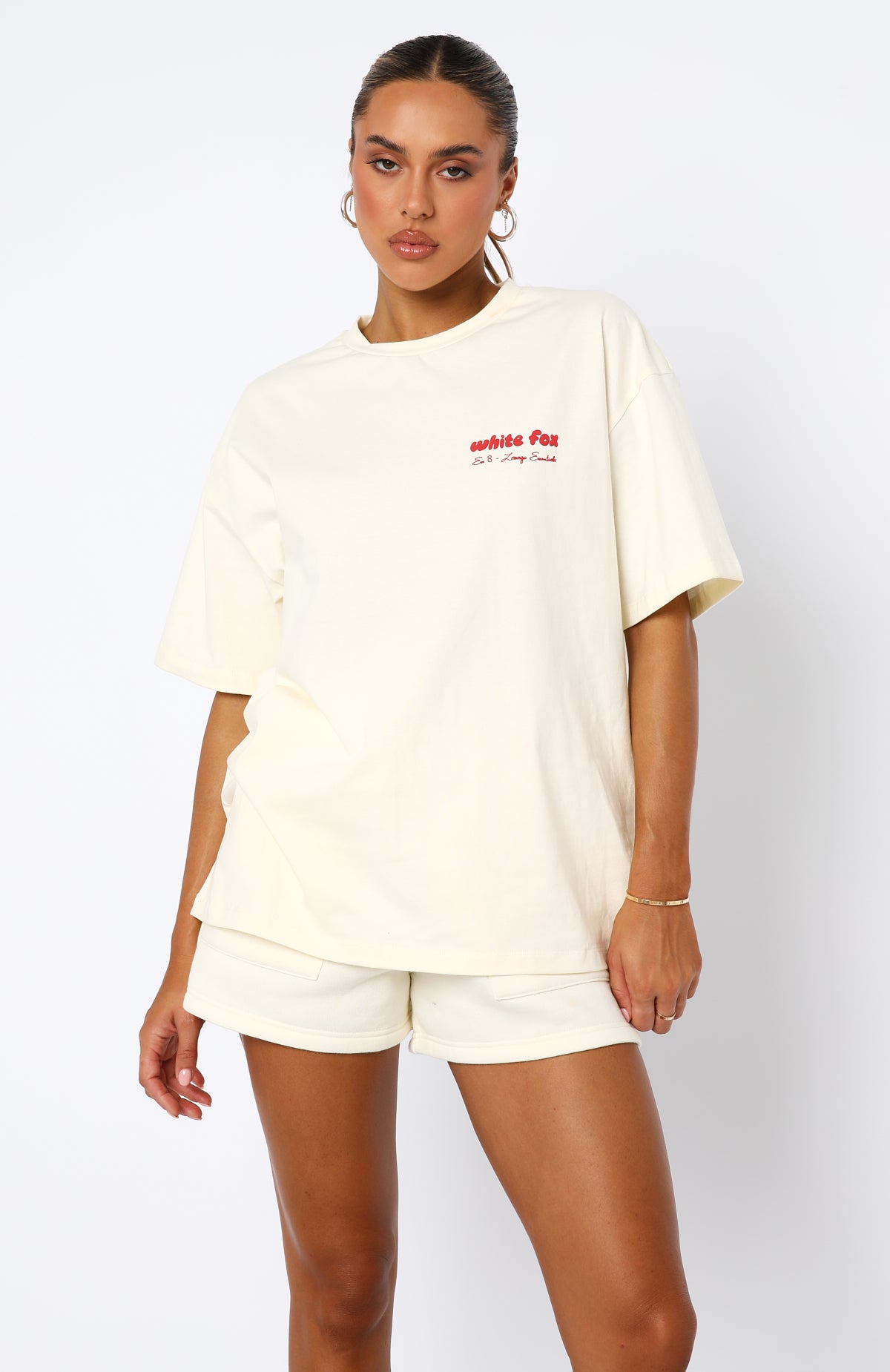 Premium Era 8 Oversized Tee - Cherry Cream | Ultimate Lounge Upgrade