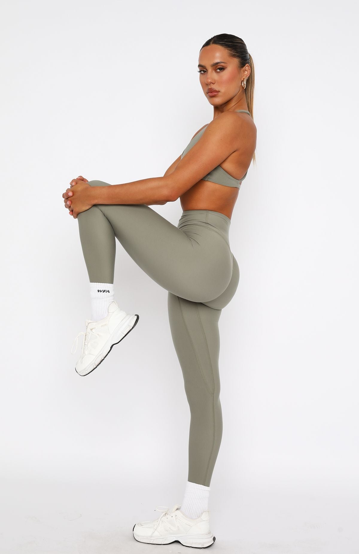 Premium Go Getter High Waisted Leggings - Olive Green