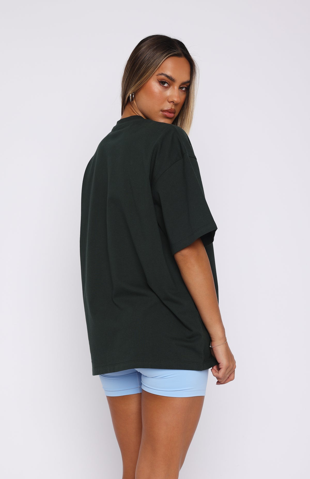 Premium Happy To Be Here Oversized Tee - Forest Green | Ultimate Comfort & Style