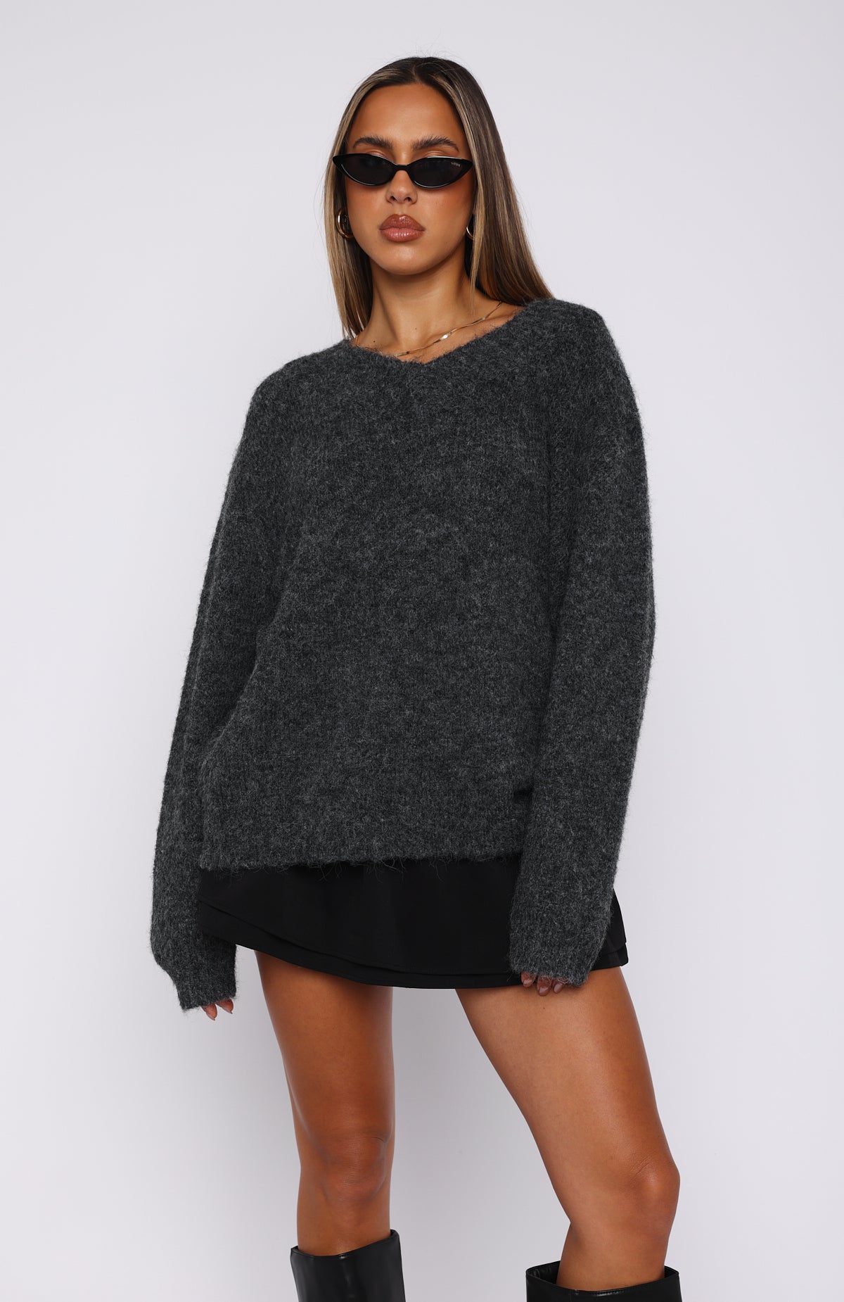 Premium Oversized Winter Sweater - Charcoal