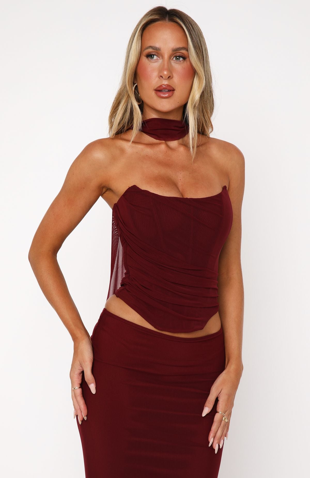 Ultimate Strapless Bustier in Burgundy - Lovers Lane Collection