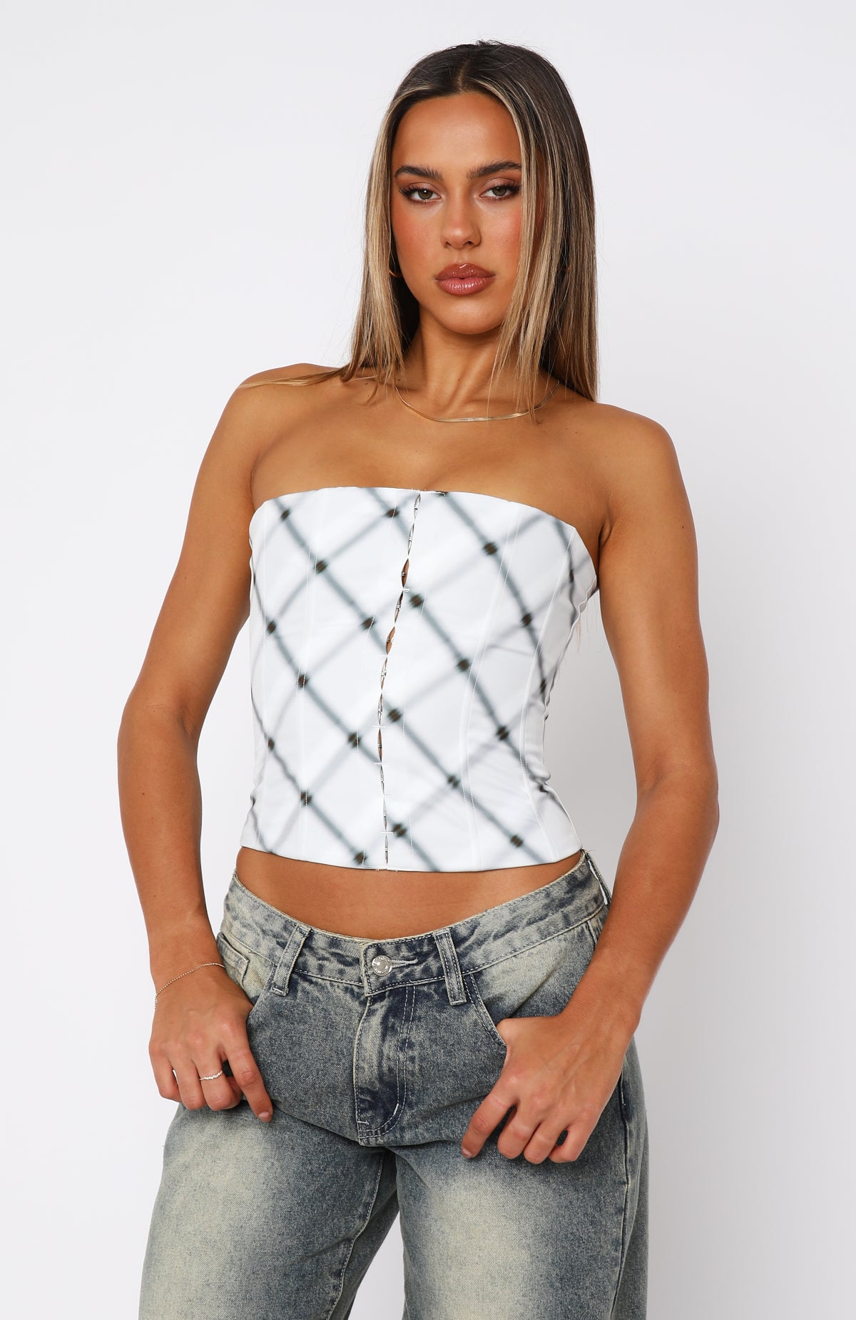 Ultimate Certified Lover Bustier - Shadow Check Design