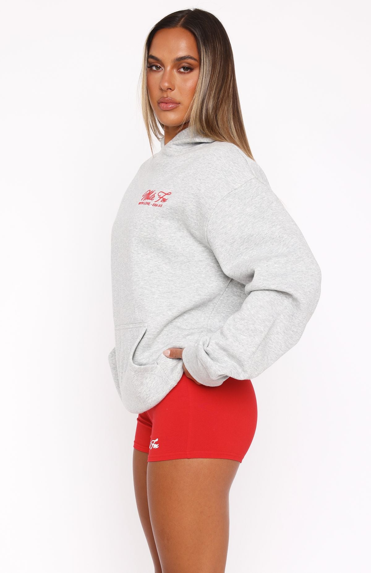 Premium With Love & Kisses Oversized Hoodie - Ultimate Comfort in Dark Grey Marle