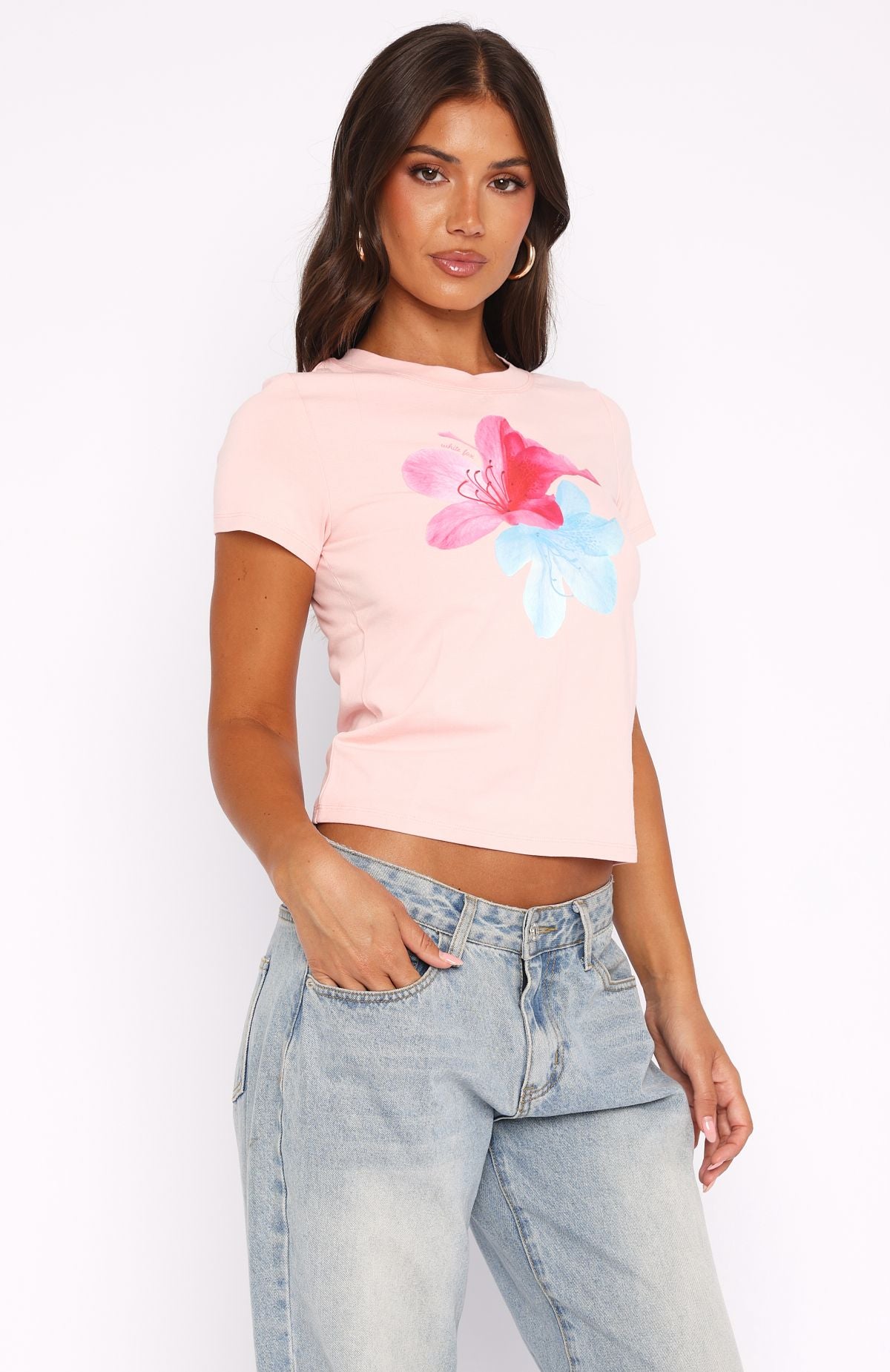 Premium Heart Burst Relaxed Baby Tee - Baby Pink