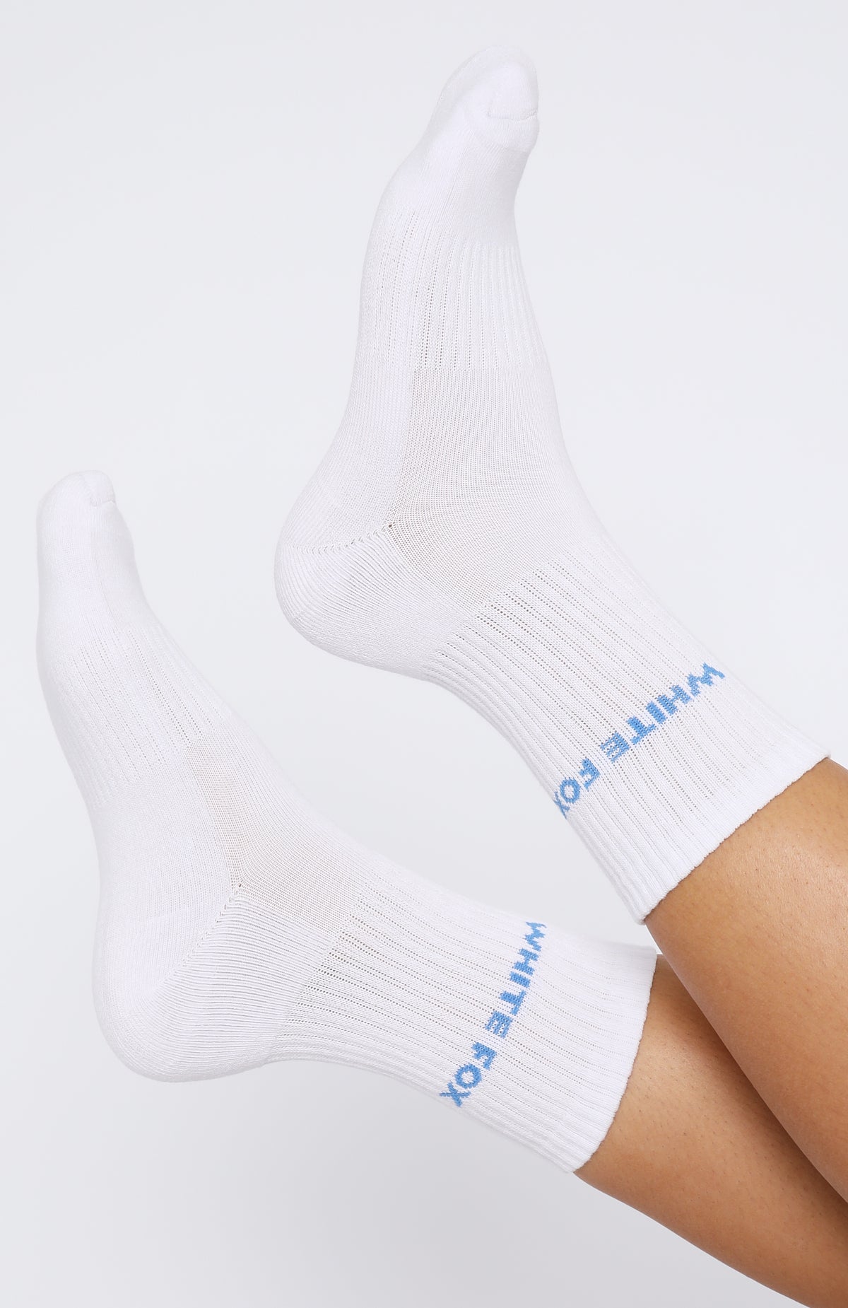 Premium All For It Crew Socks - White/Blue