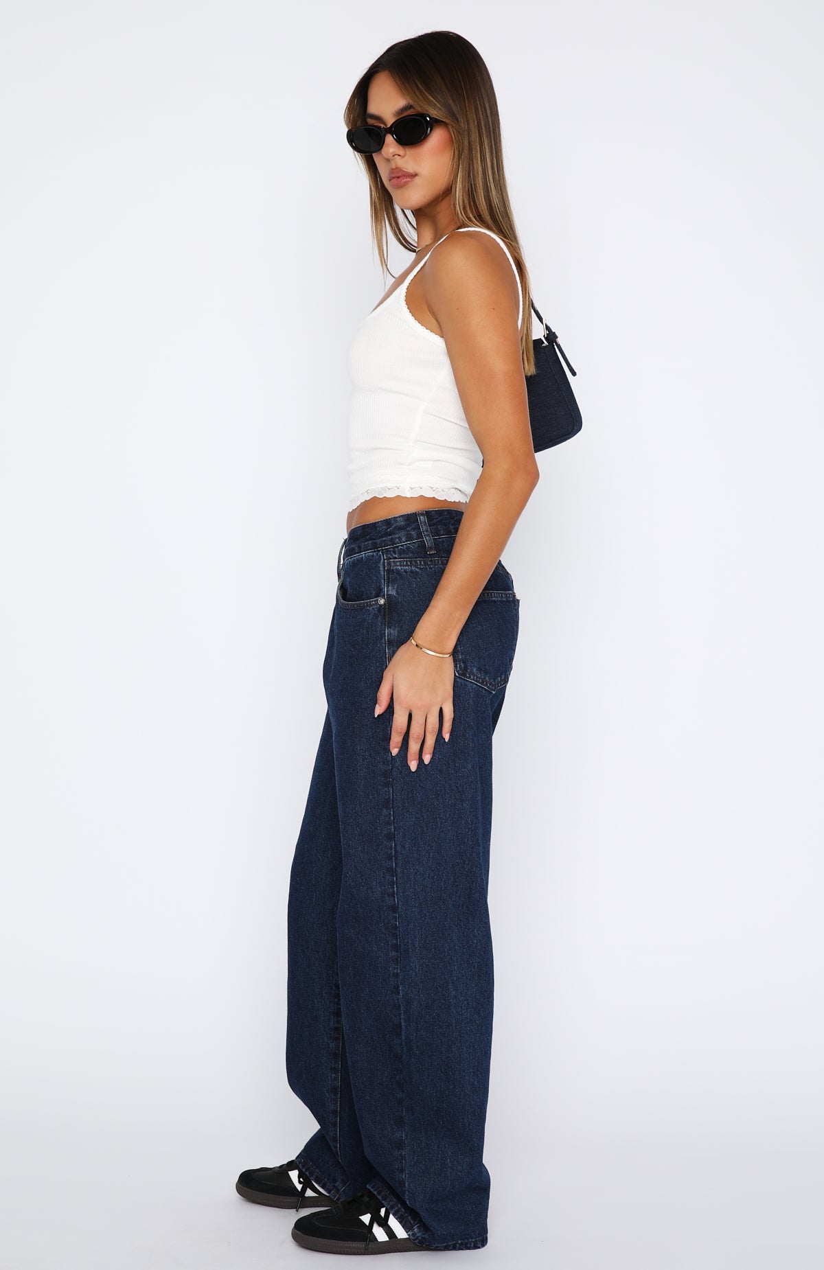 Ultimate Style Low Rise Wide Leg Jeans - Indigo Wash