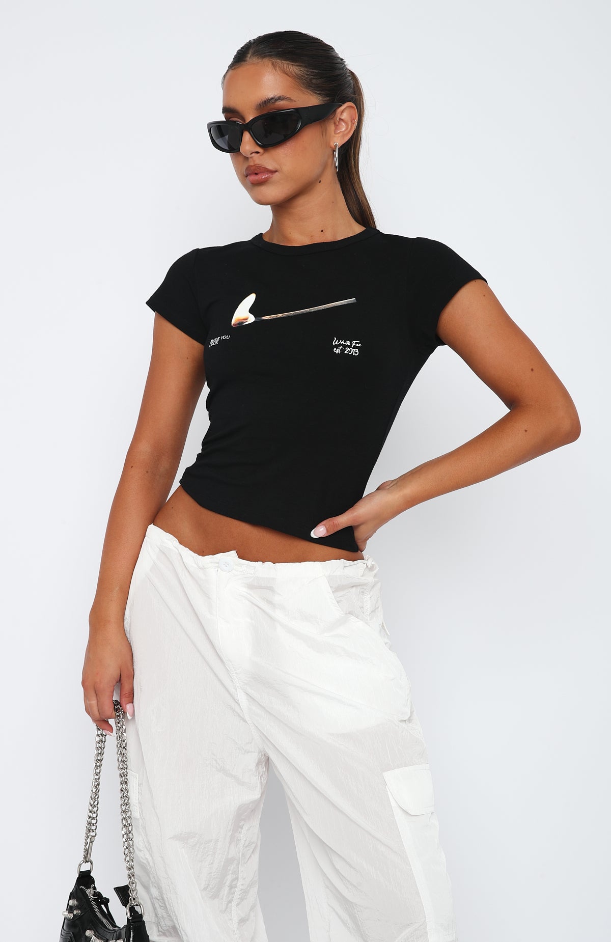 Ultimate Running On Flames Baby Tee - Black
