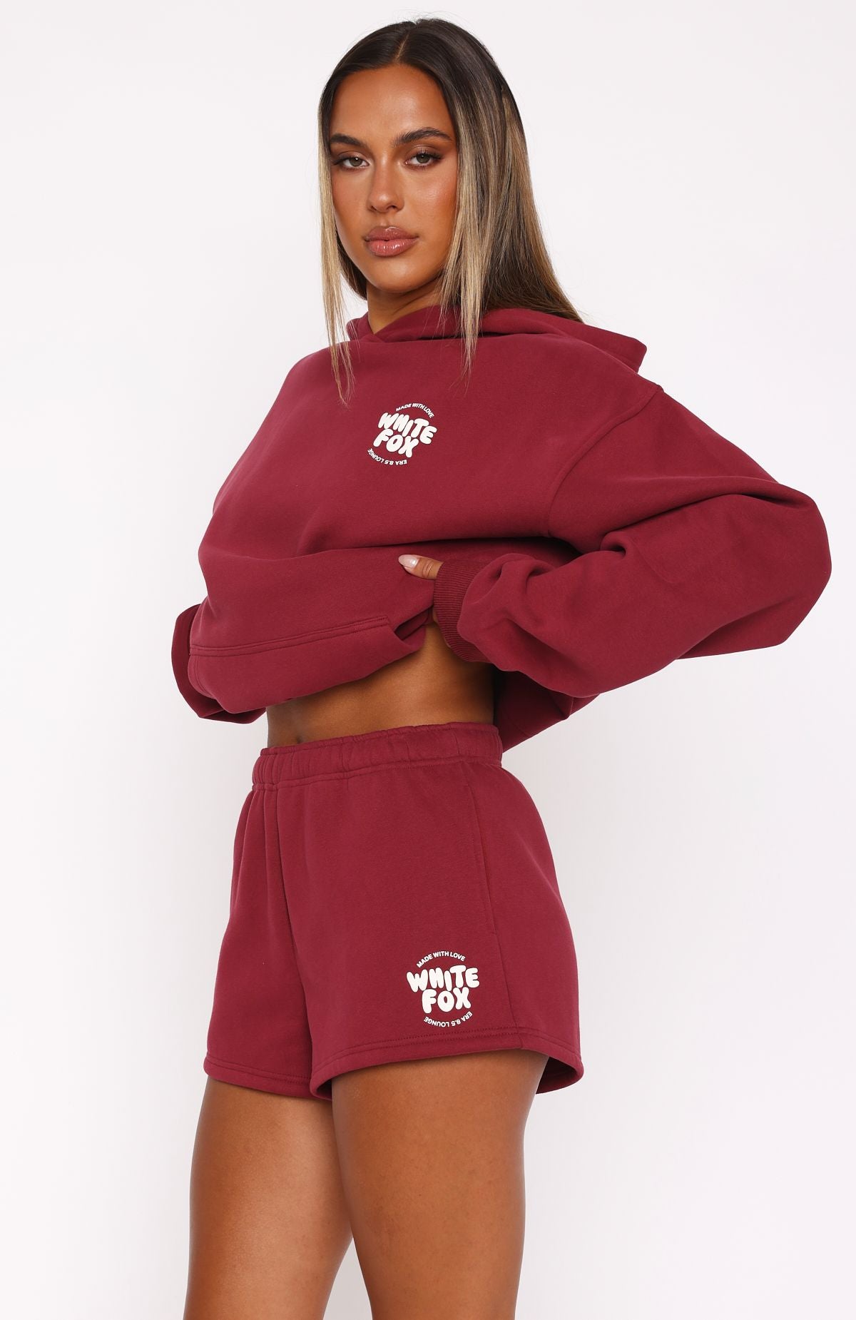 Ultimate Cozy With Love For You Lounge Shorts - Burgundy