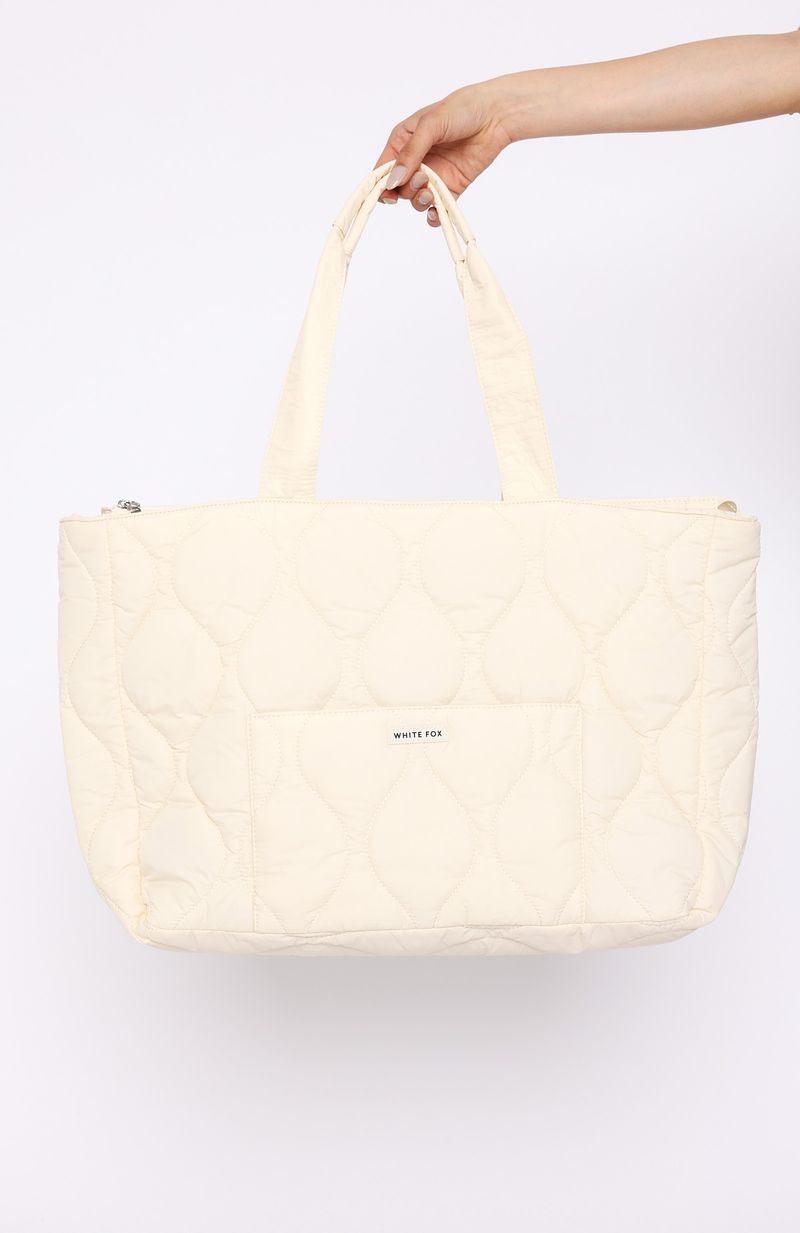 Premium Quilted Tote Bag - Cream | Ultimate Active Companion