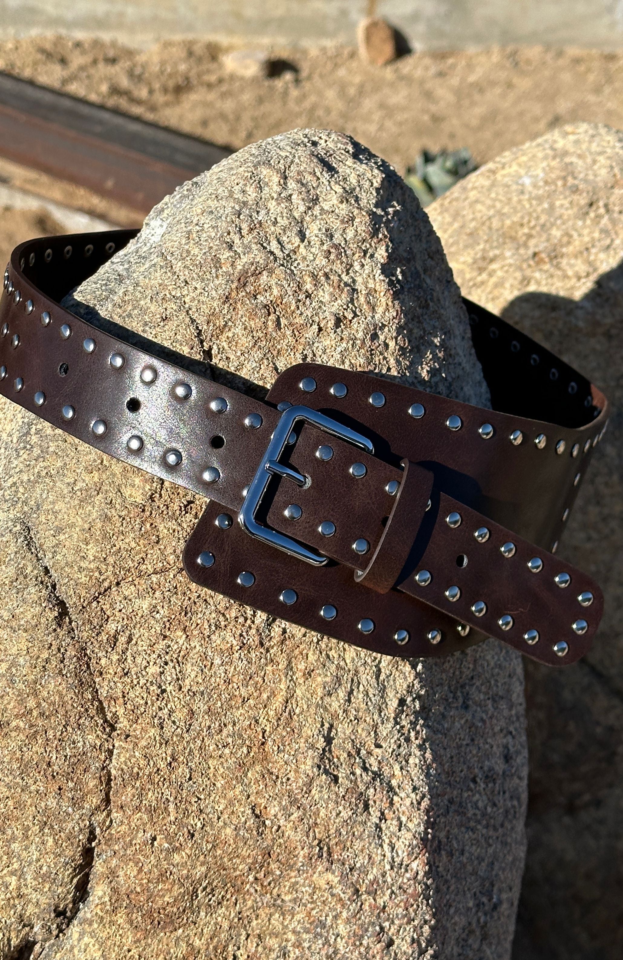 Premium Haydn Belt - Chocolate/Silver | Festive Style Essential