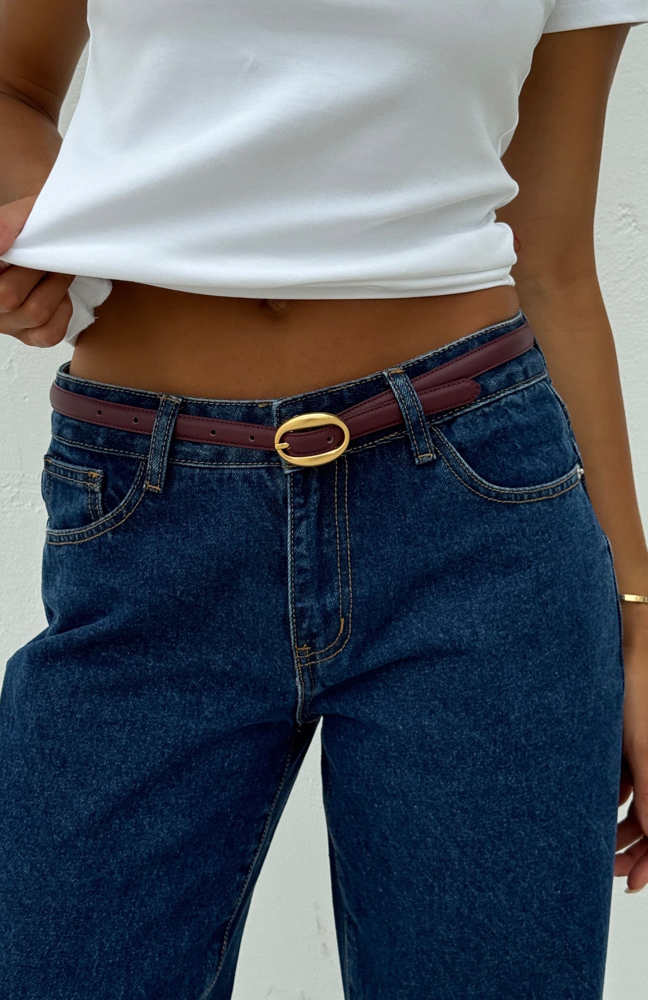 Premium Ron Belt in Burgundy & Vintage Gold - Effortless Style Upgrade