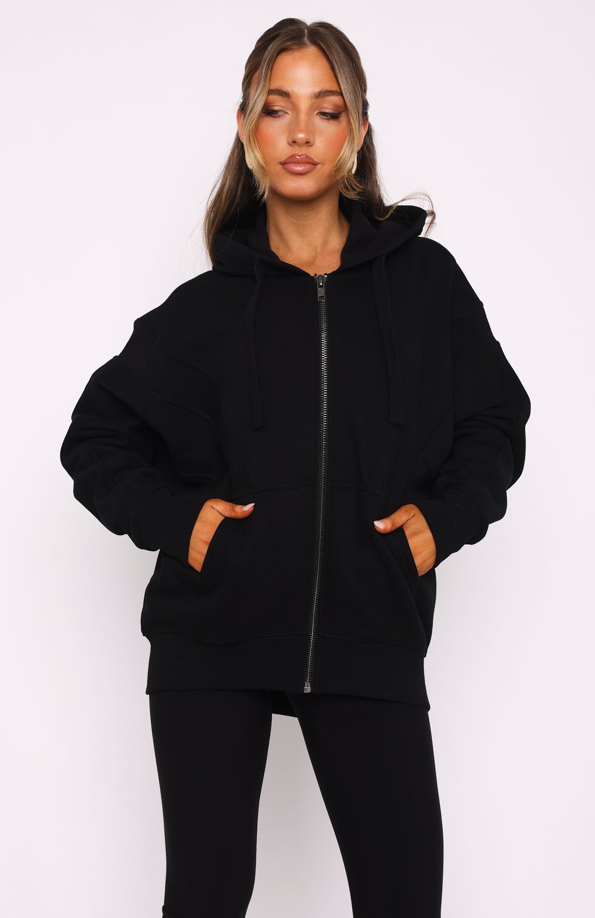 Ultimate Comfort Zip Front Hoodie - Premium Black