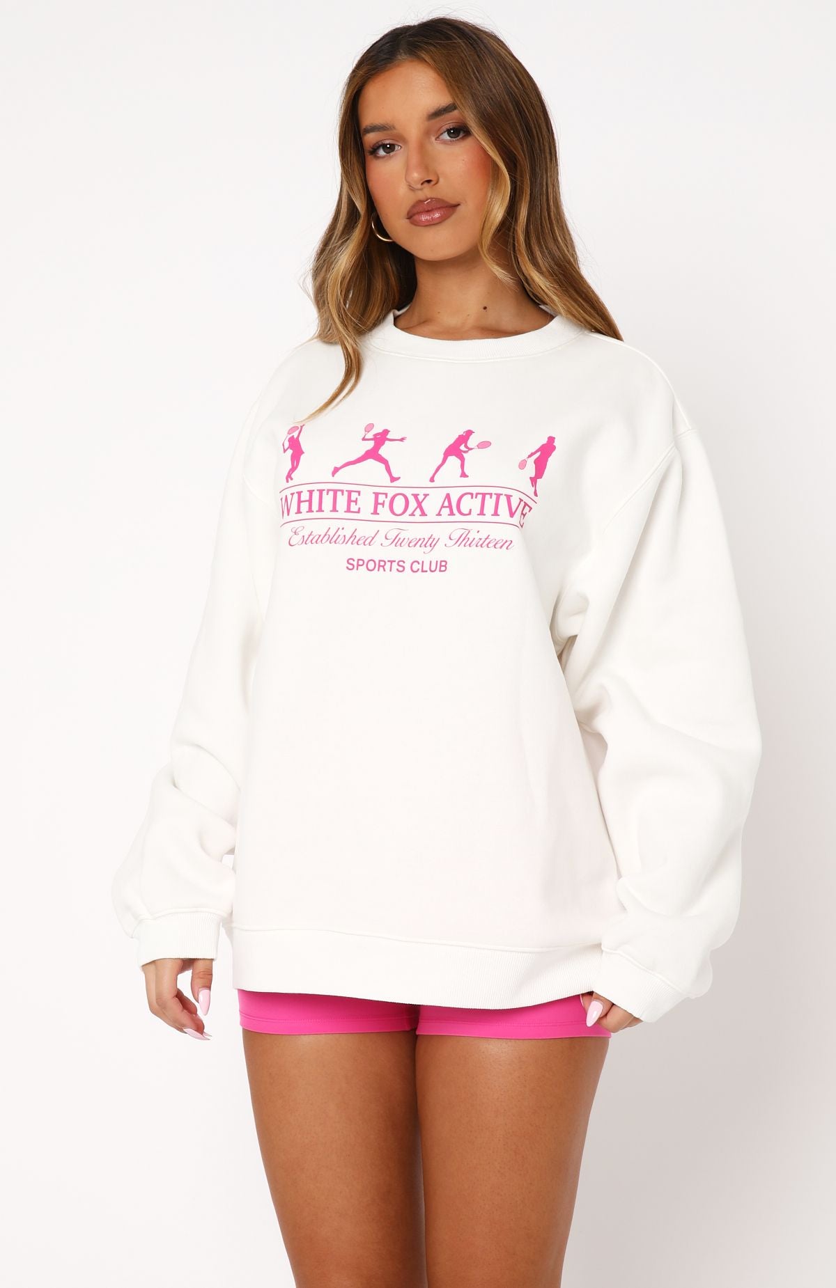 Premium Take The Shot Oversized Sweater - Ultimate Comfort in White