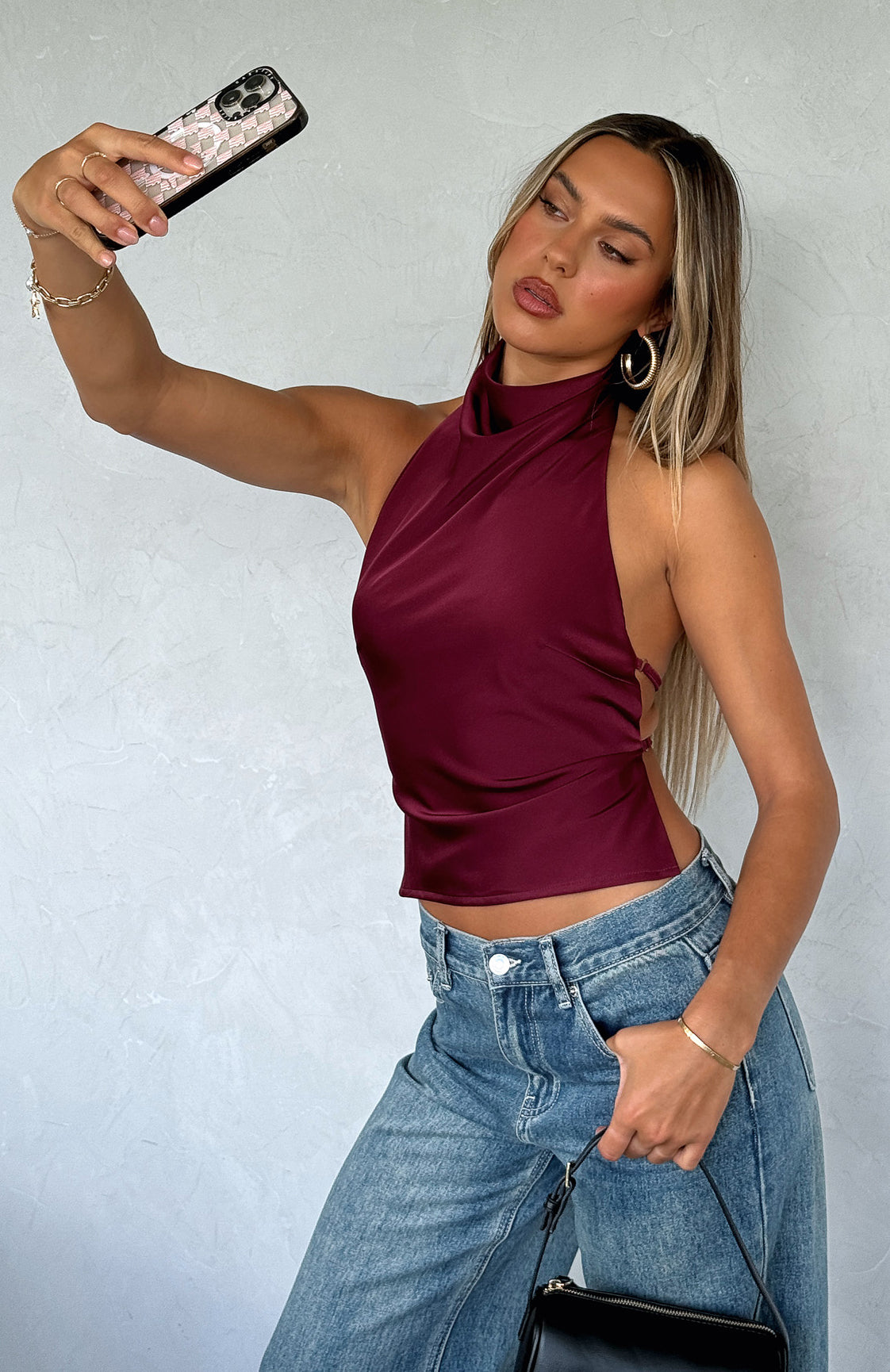 Ultimate Dance Floor Halter Top - Merlot