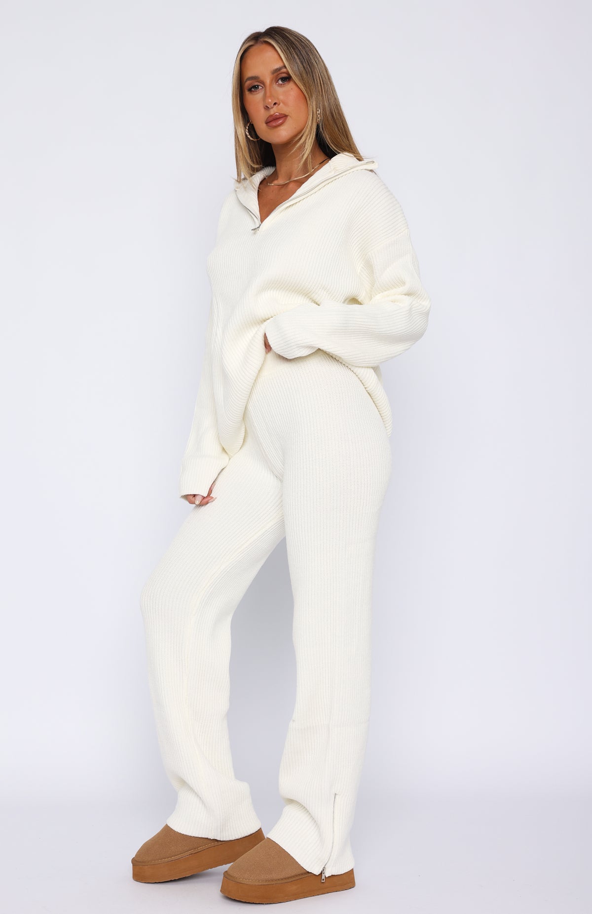 Premium Cozy Knit Pants in Cream - Ultimate Comfort & Style