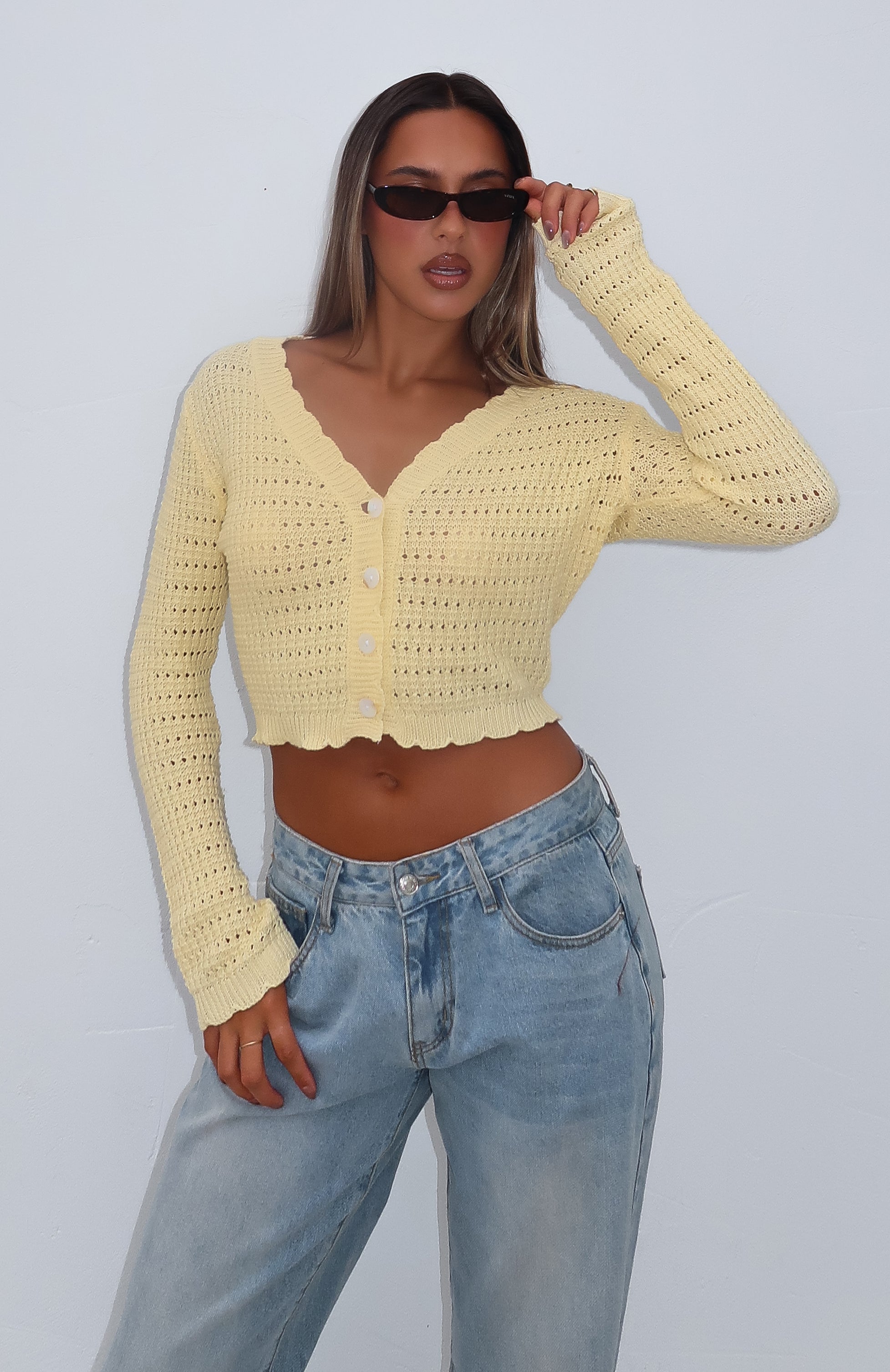 Premium Lemon V-Neck Long Sleeve Top - Ultimate Beachwear Essential