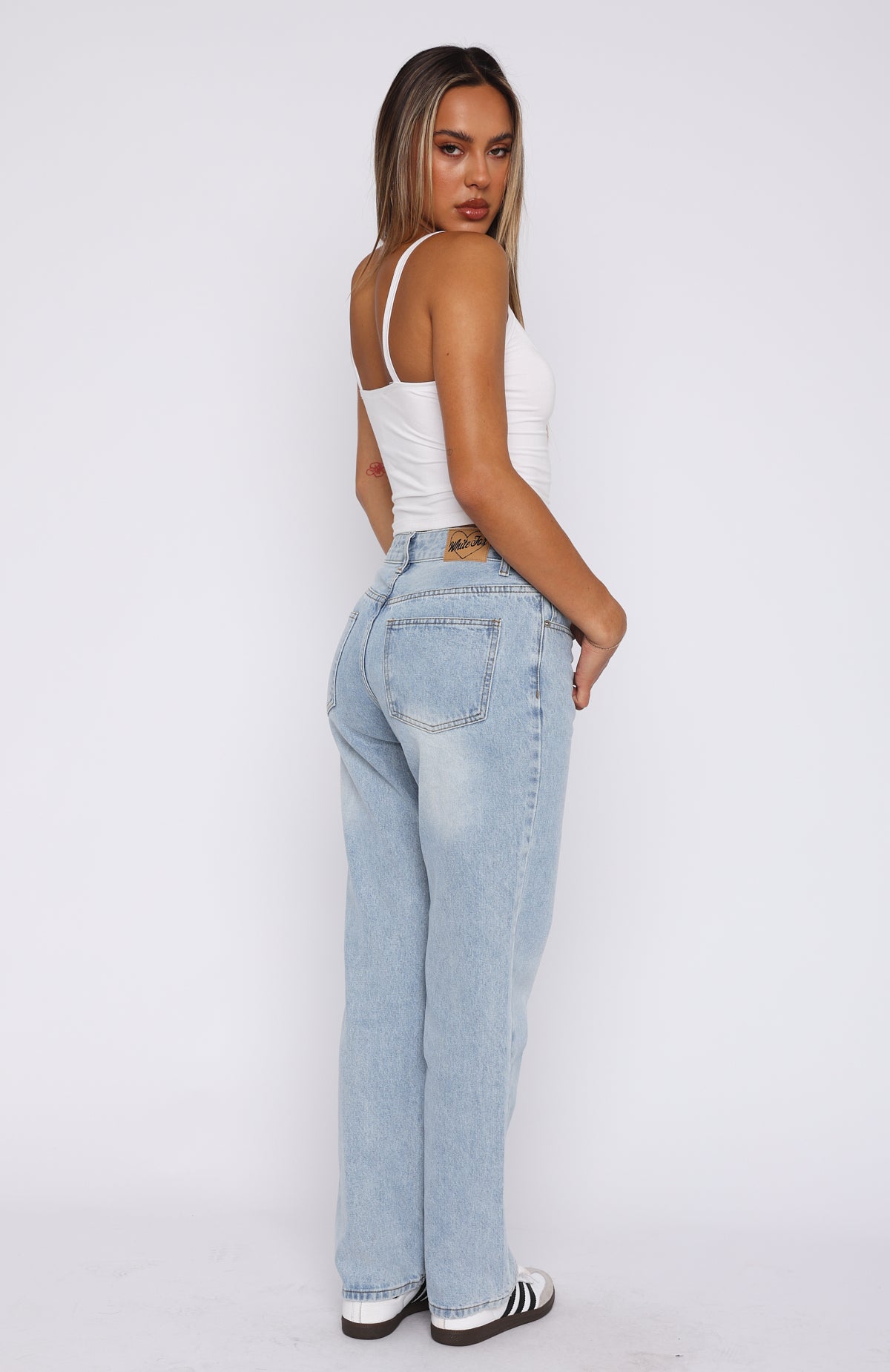 Premium Natalie Mid Rise Straight Leg Jeans - Light Blue | Upgrade Your Style