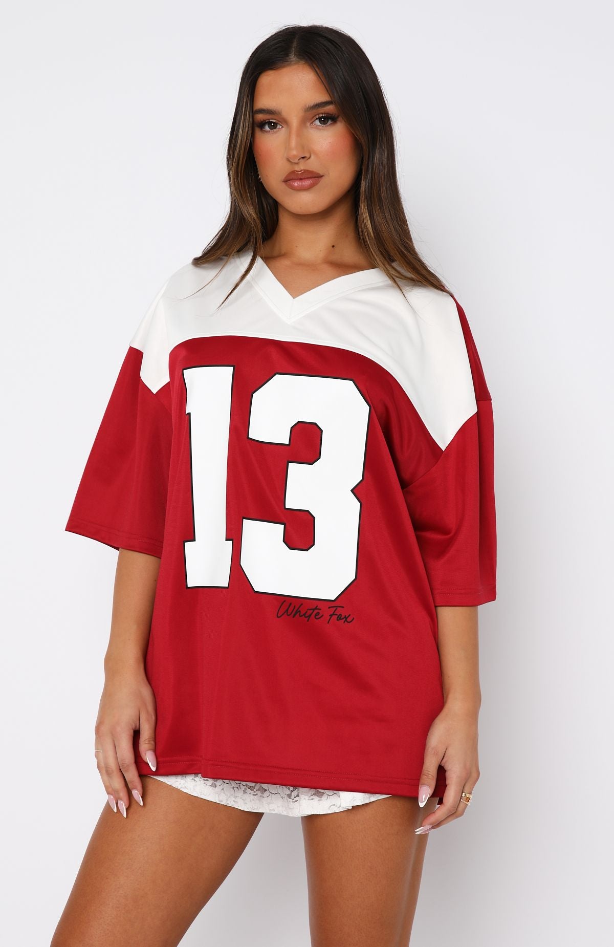 Ultimate Street Chic: Don't Like To Lose Oversized Jersey in Maroon