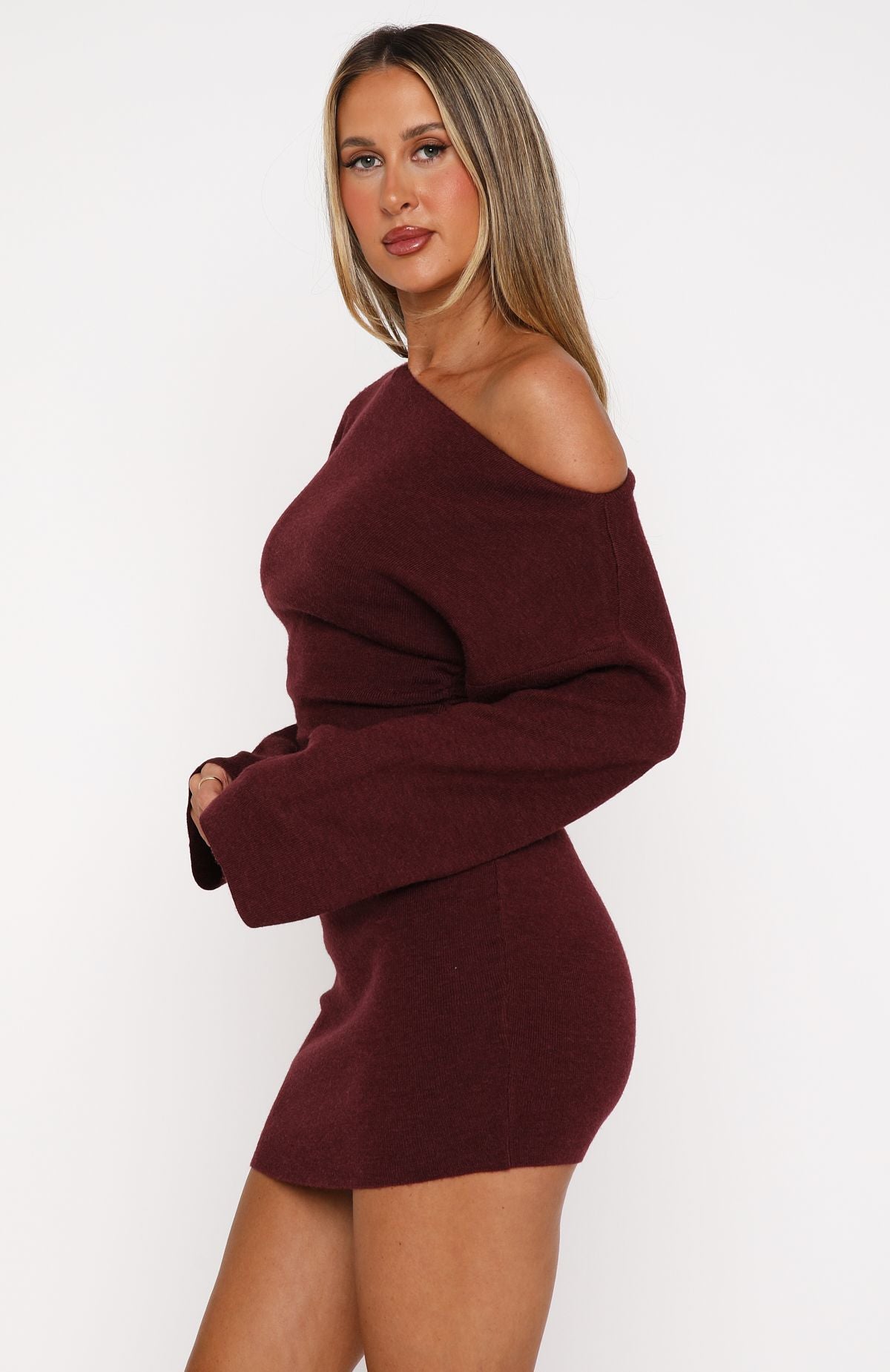 Premium Strange World Burgundy Long Sleeve Mini Dress