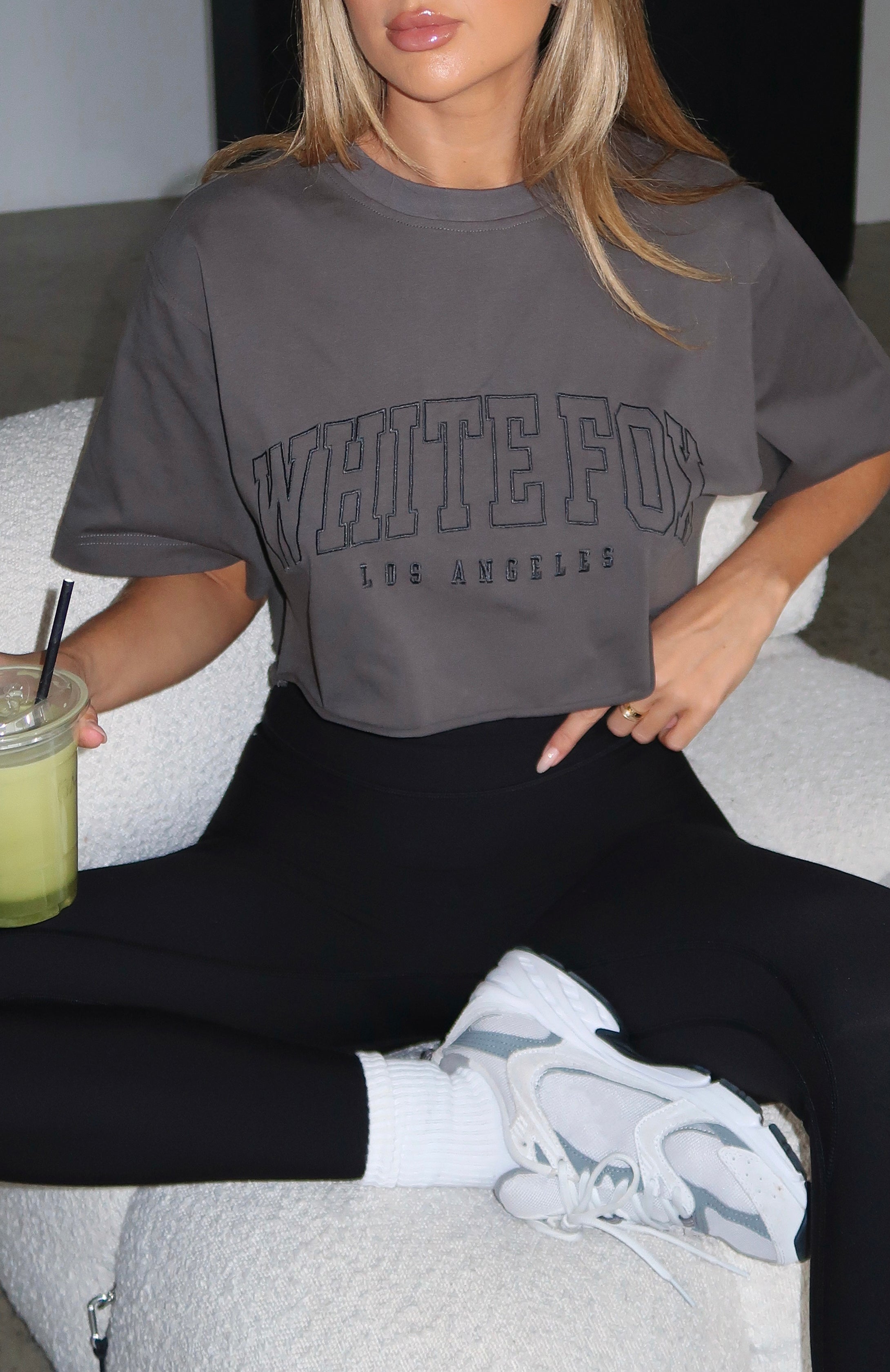 Premium Oversized Cropped Tee - Charcoal | Ultimate Comfort & Style