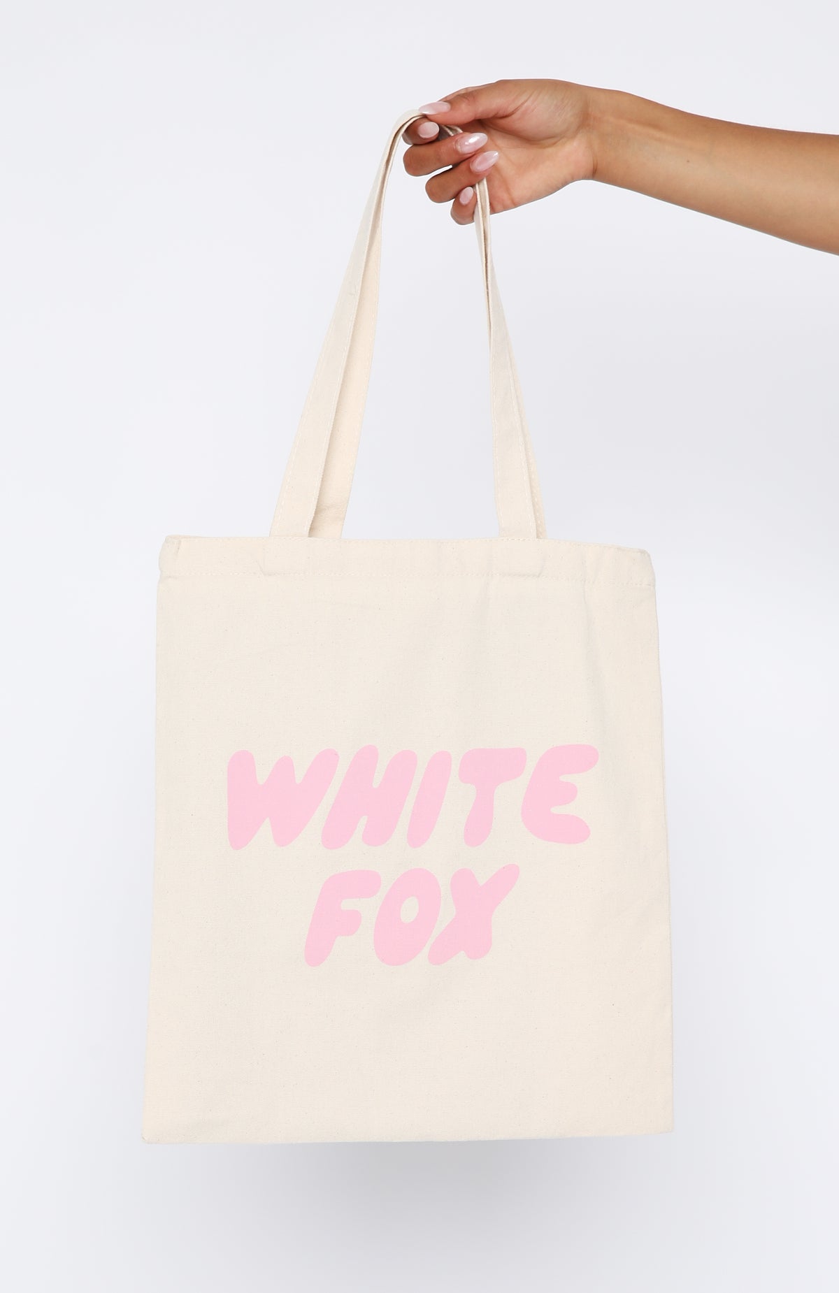 Premium Cotton Tote Bag - Cream & Pink