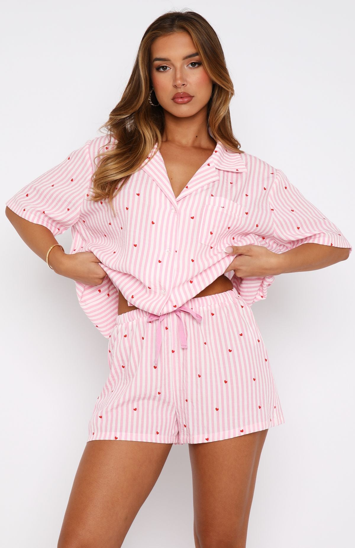 Ultimate Summer Comfort: Pink Sweetheart Pyjama Set