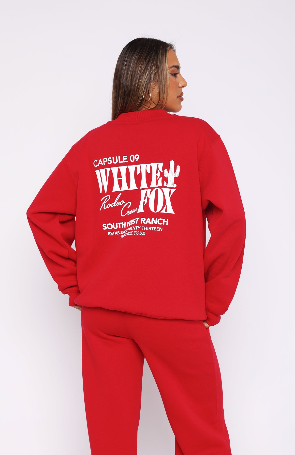 Premium Capsule 9 Rodeo Crew Oversized Sweater - Ultimate Comfort in Red