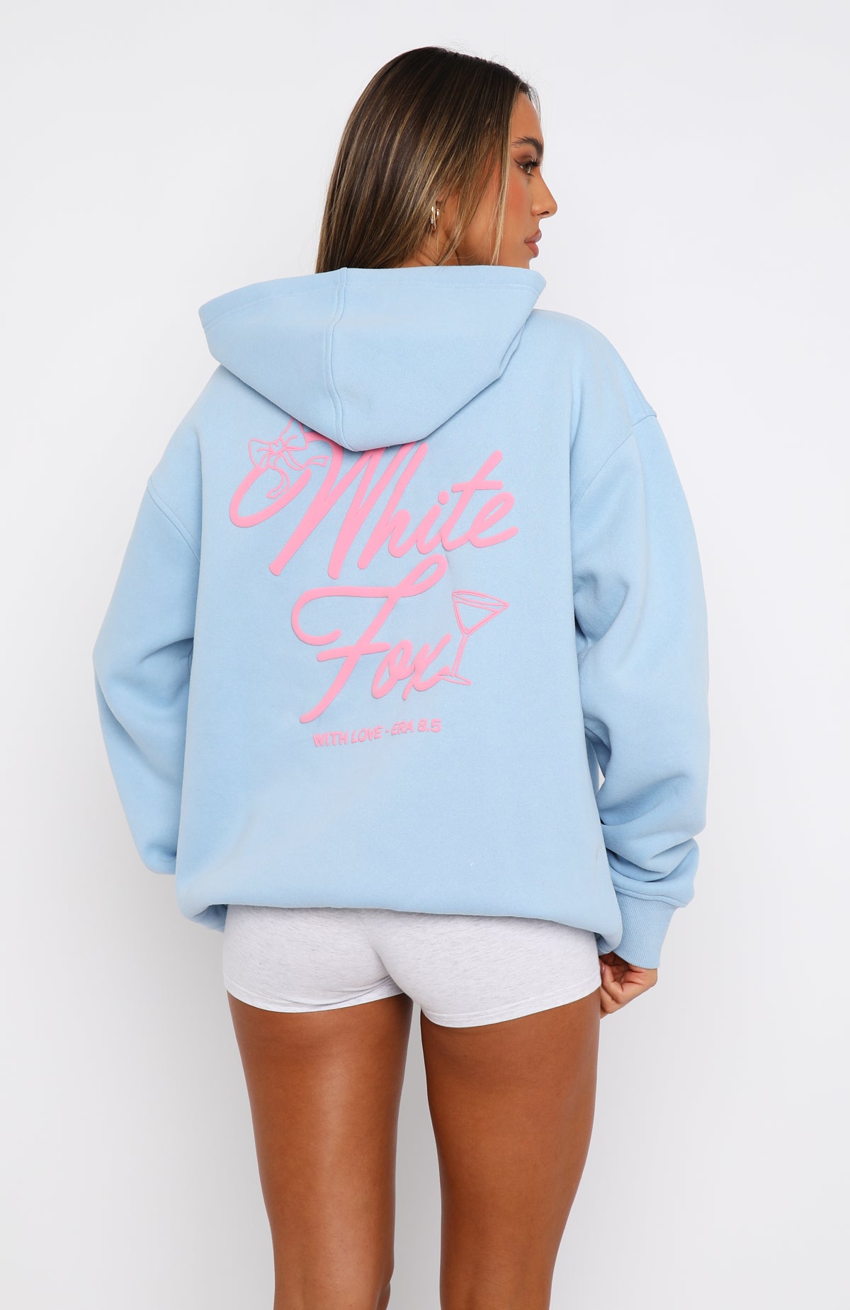 Ultimate Comfort With Love & Kisses Oversized Hoodie - Baby Blue