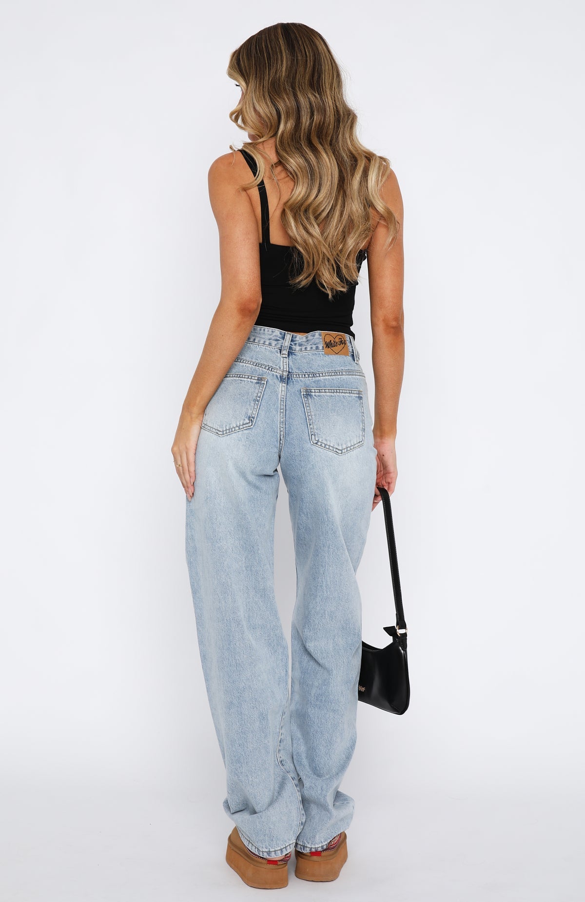 Premium Vintage Low Rise Straight Leg Jeans - Mid Blue