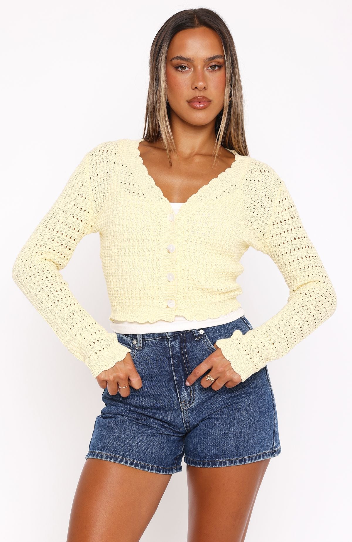 Premium Lemon V-Neck Long Sleeve Top - Ultimate Beachwear Essential